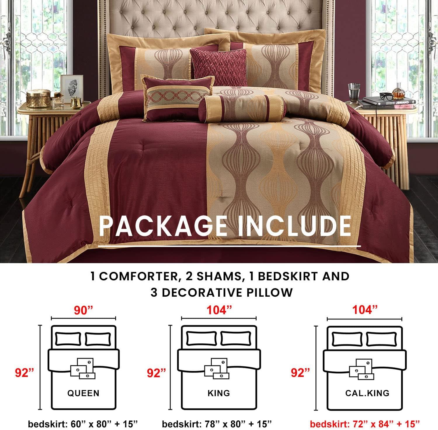 Nanshing America, Inc Kath 7 Piece Microfiber Modern & Contemporary Comforter Set