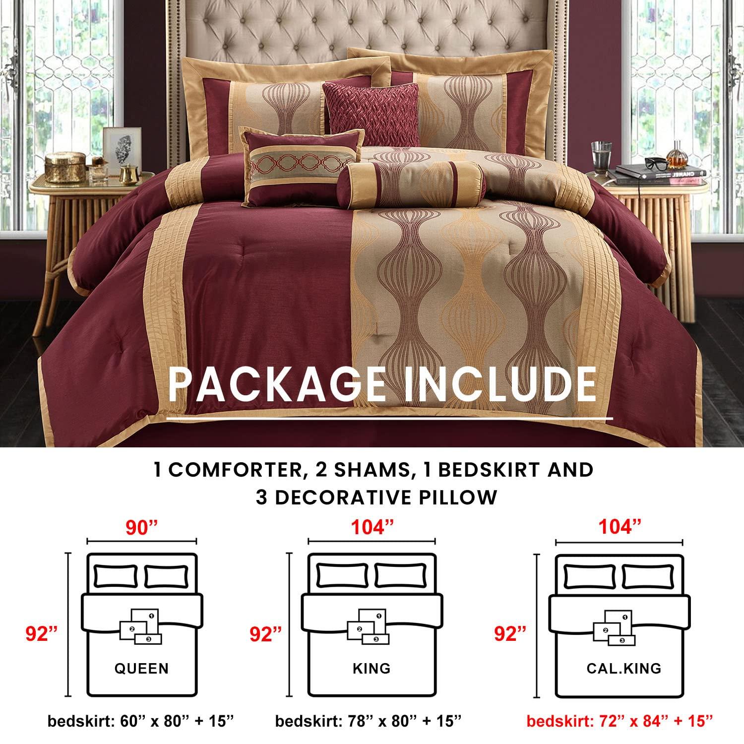 Nanshing America, Inc Kath 7 Piece Microfiber Modern & Contemporary Comforter Set