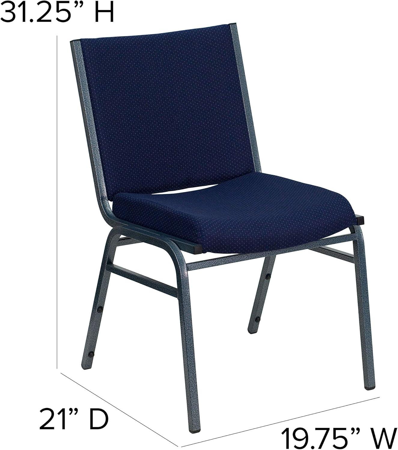 Flash Furniture HERCULES Series Heavy Duty Navy Blue Dot Fabric Stack Chair