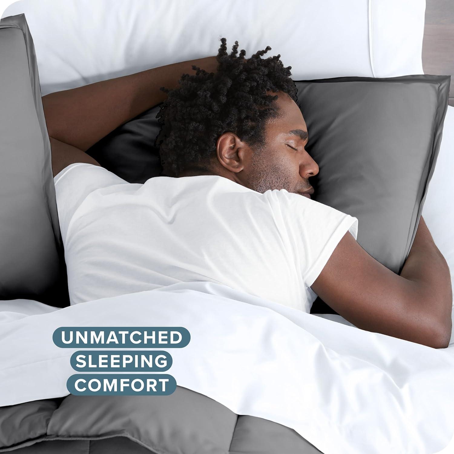 Full Grey Double Brushed Duvet Cover Set by Bare Home