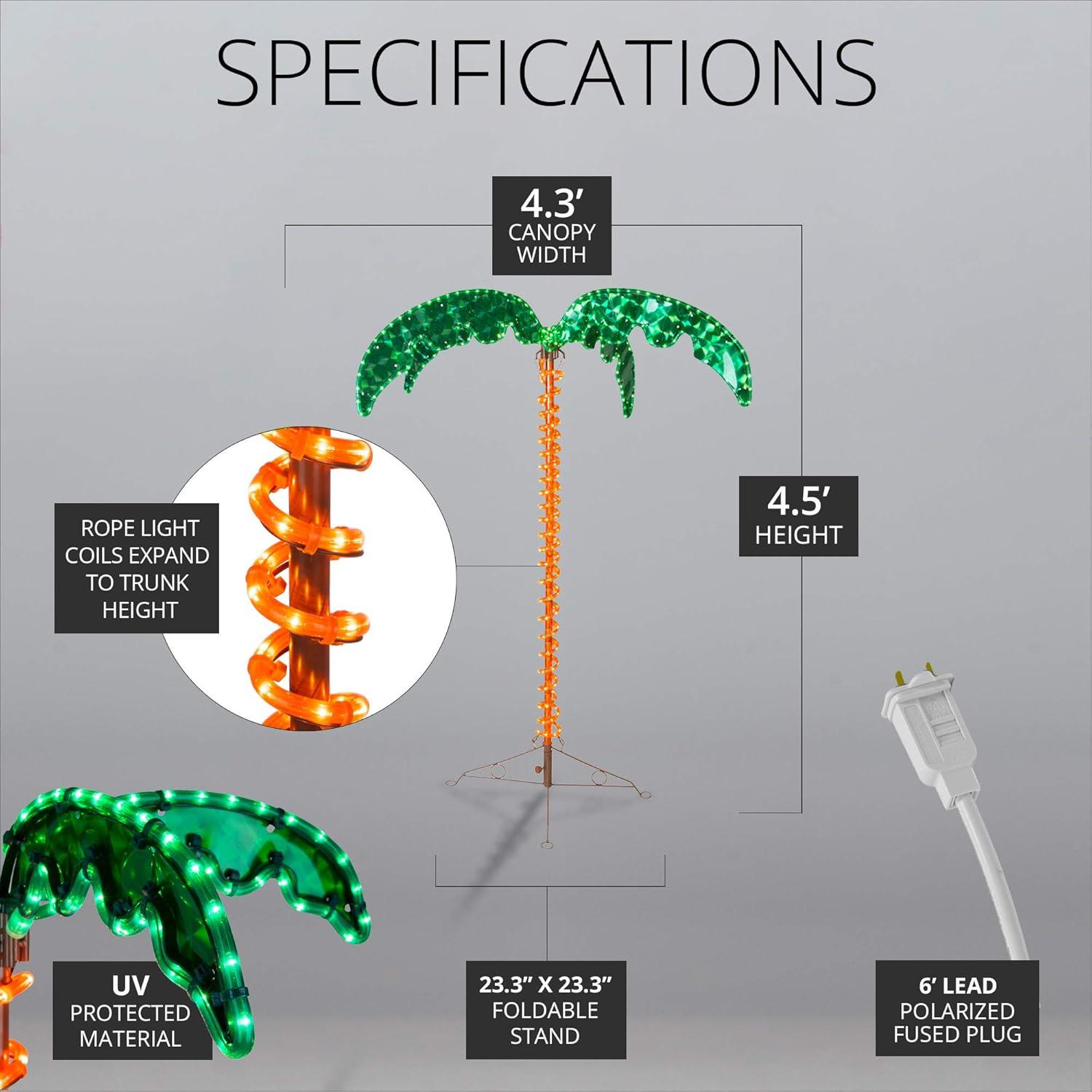 Wintergreen Lighting Holographic Lighted Palm Tree 4.5ft Artificial Trees