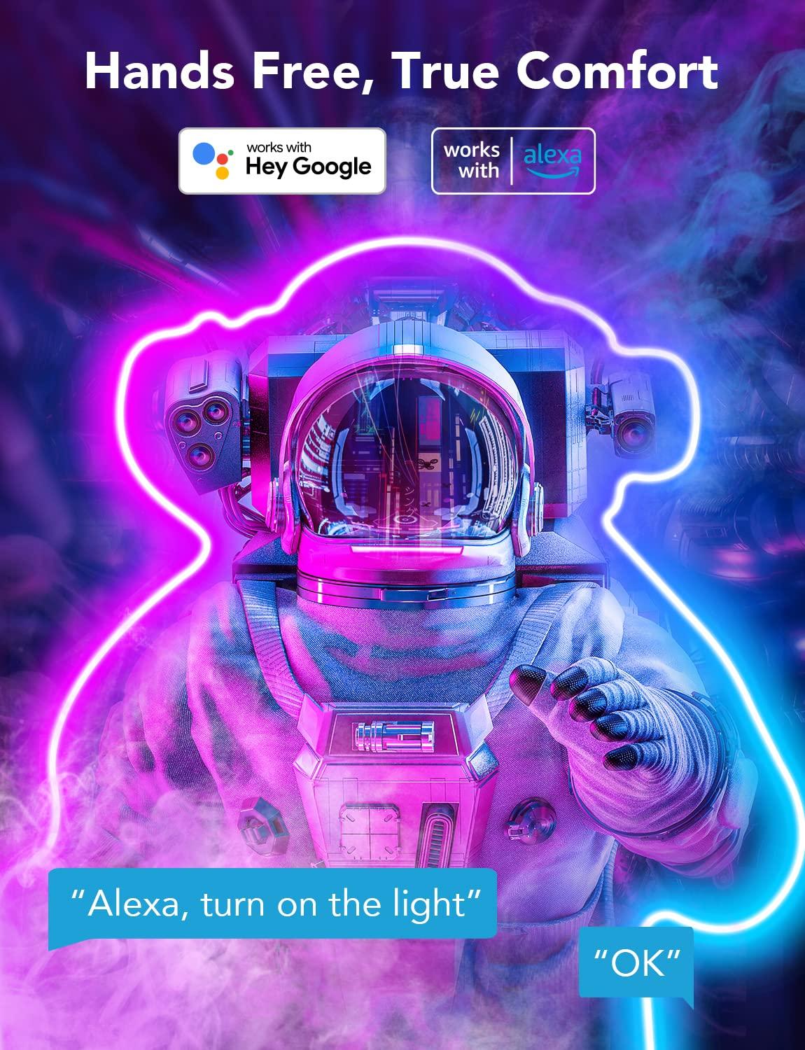 Govee RGBIC Neon Rope Light, 10ft LED Strip Lights, Music Sync, DIY Design, Works with Alexa, Google Assistant, Neon Lights for Gaming Room Living Bedroom Wall Decor (Not Support 5G WiFi)