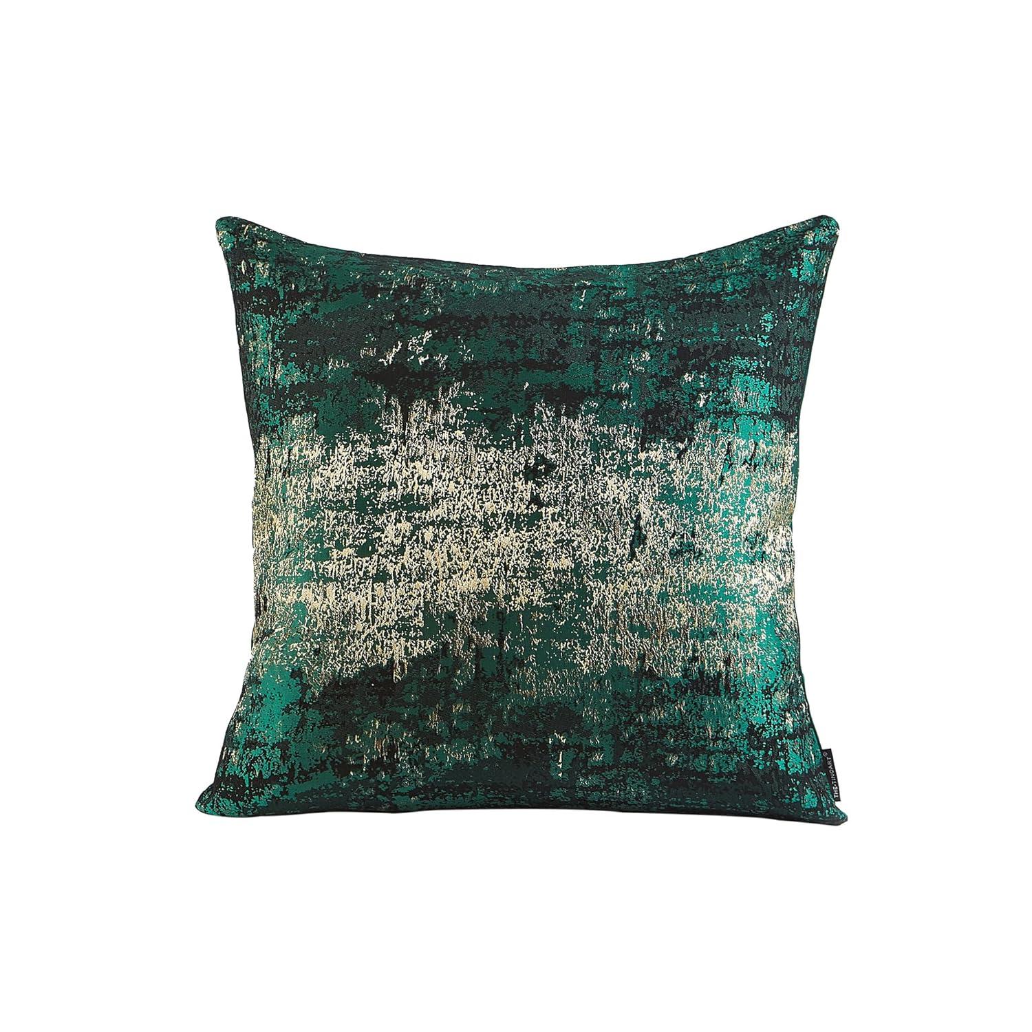 THE-TINOART Glam Jacquard & Velvet Throw Square Accent Pillow Cover 20"x20" 1Piece