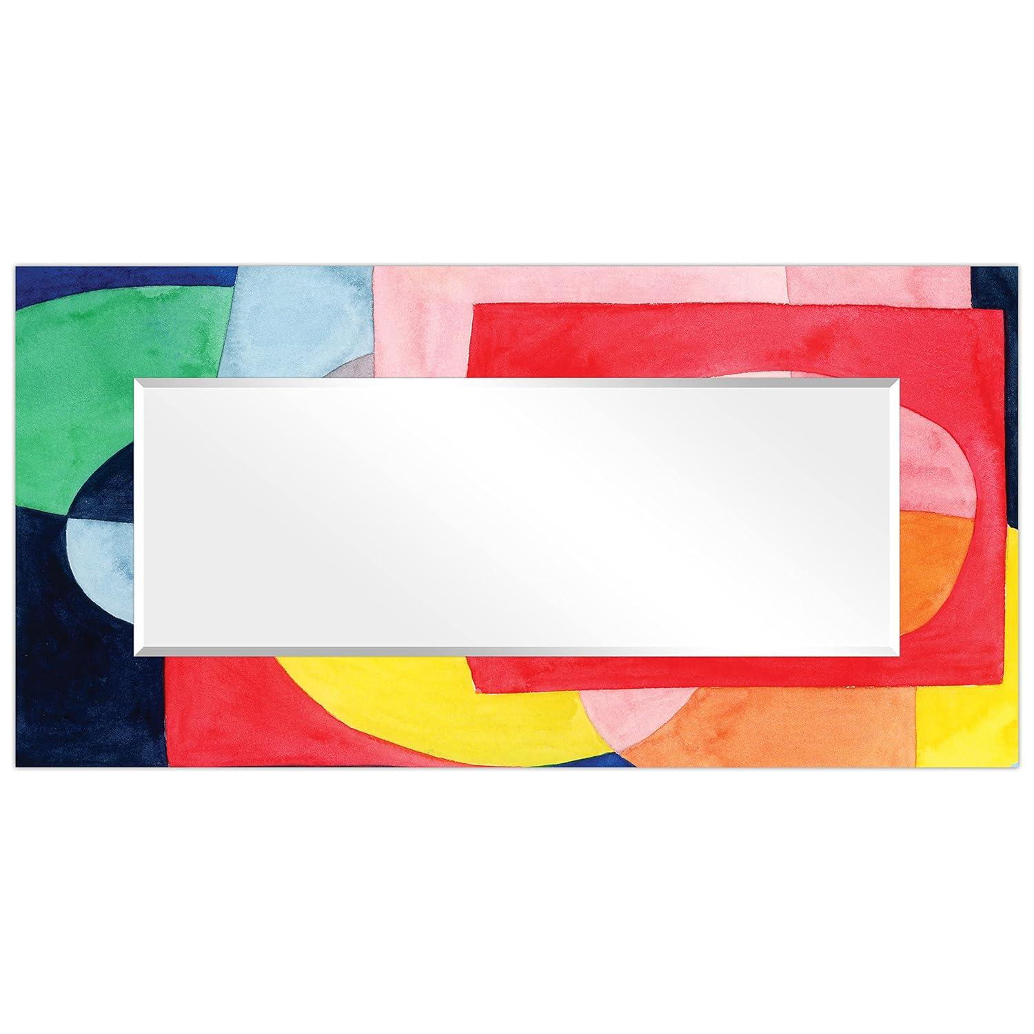 72 in. x 36 in. Launder II Rectangle Framed Printed Tempered Art Glass Beveled Accent Mirror