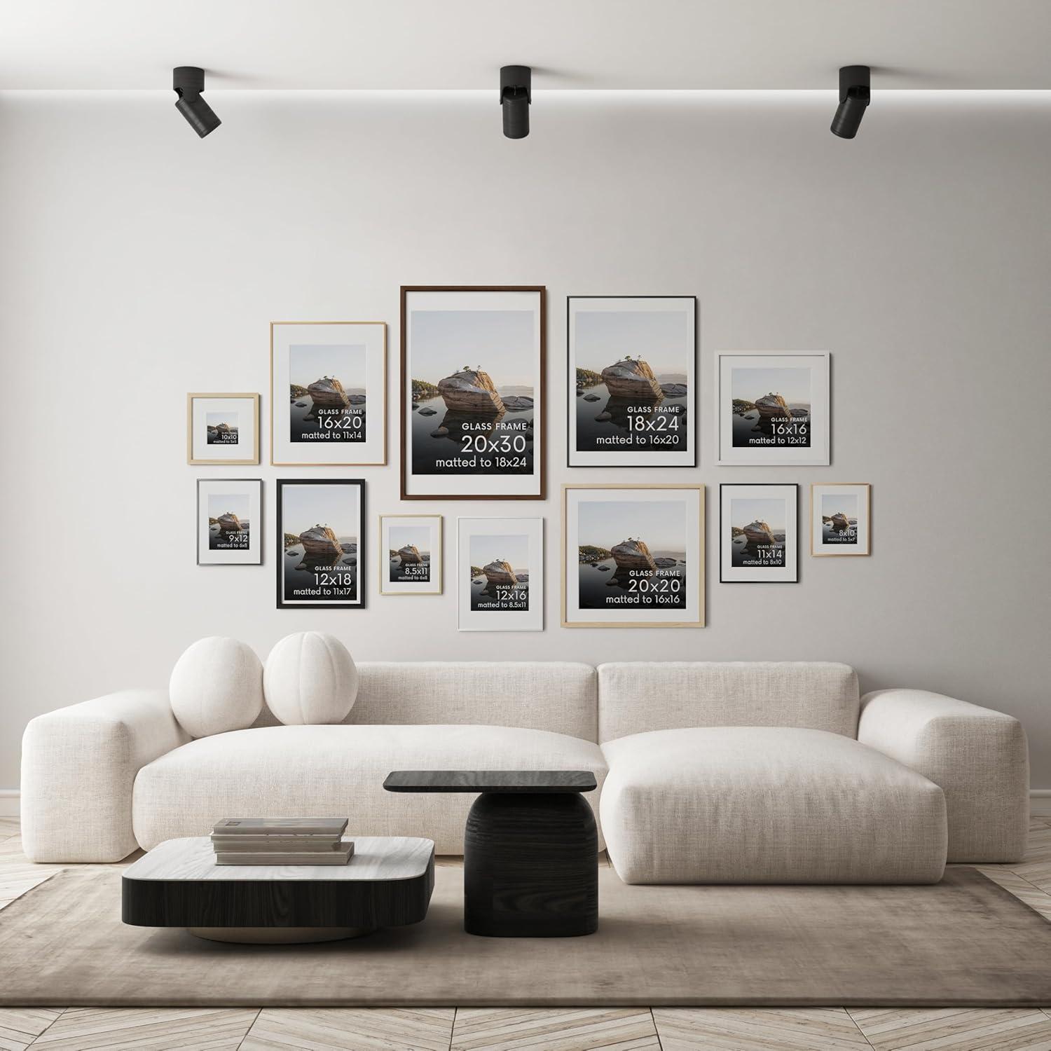 Haus and Hues Brushed Metal Single Picture Frame with Real Glass, Gray, 10x10