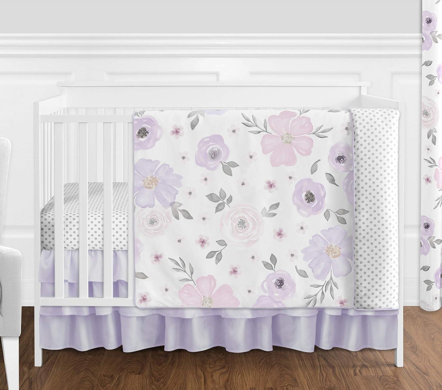 Sweet Jojo Designs Watercolor Floral Fabric Storage Bin (Set of 2)