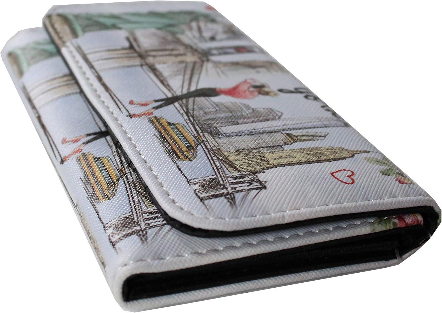 Compact White Synthetic Leather New York Souvenir Wallet