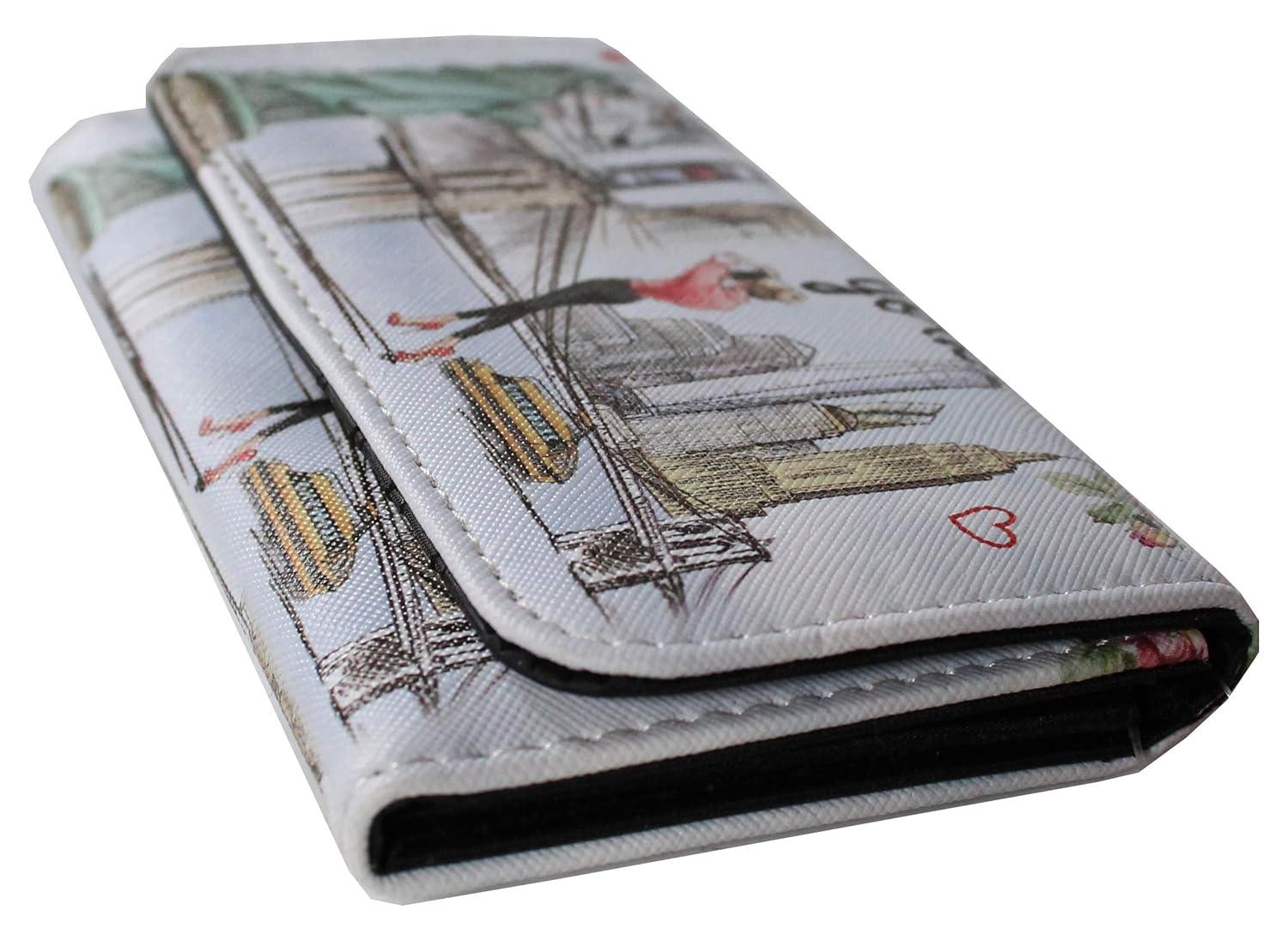 Compact White Synthetic Leather New York Souvenir Wallet