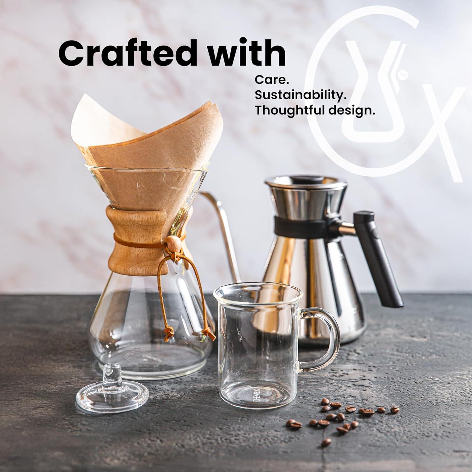 Chemex ® 8-Cup Glass Pour-Over Coffee Maker with Natural Wood Collar