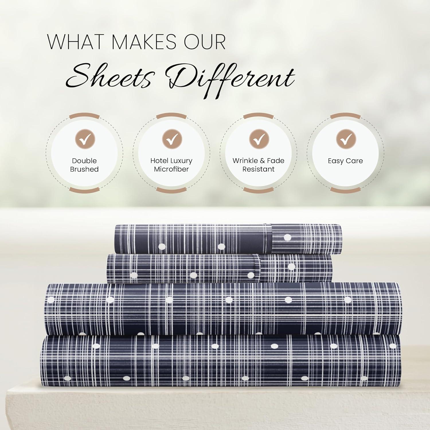 Becky Cameron™ Polka Dot Pattern Microfiber Sheet Set