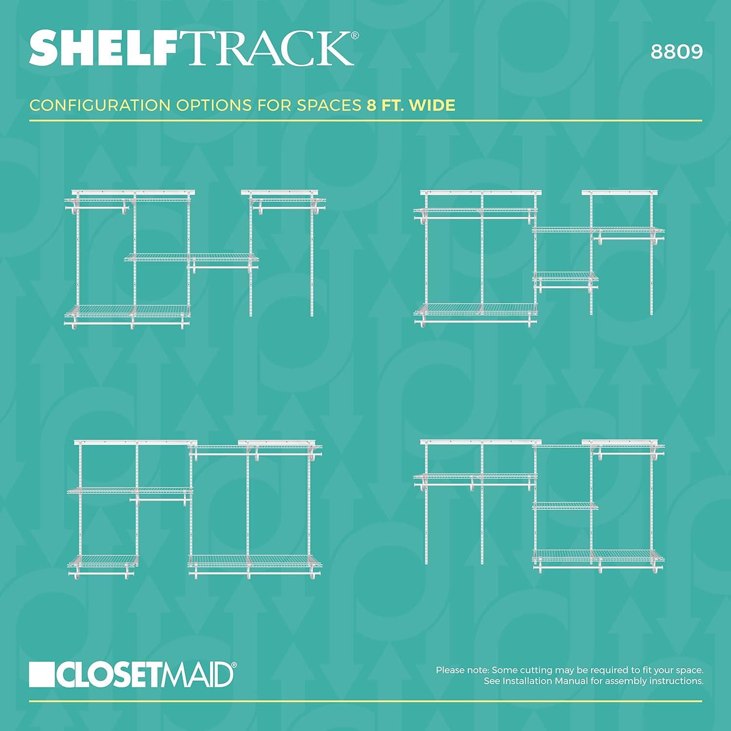 ShelfTrack 60" W - 96" W Closet System Starter Kit