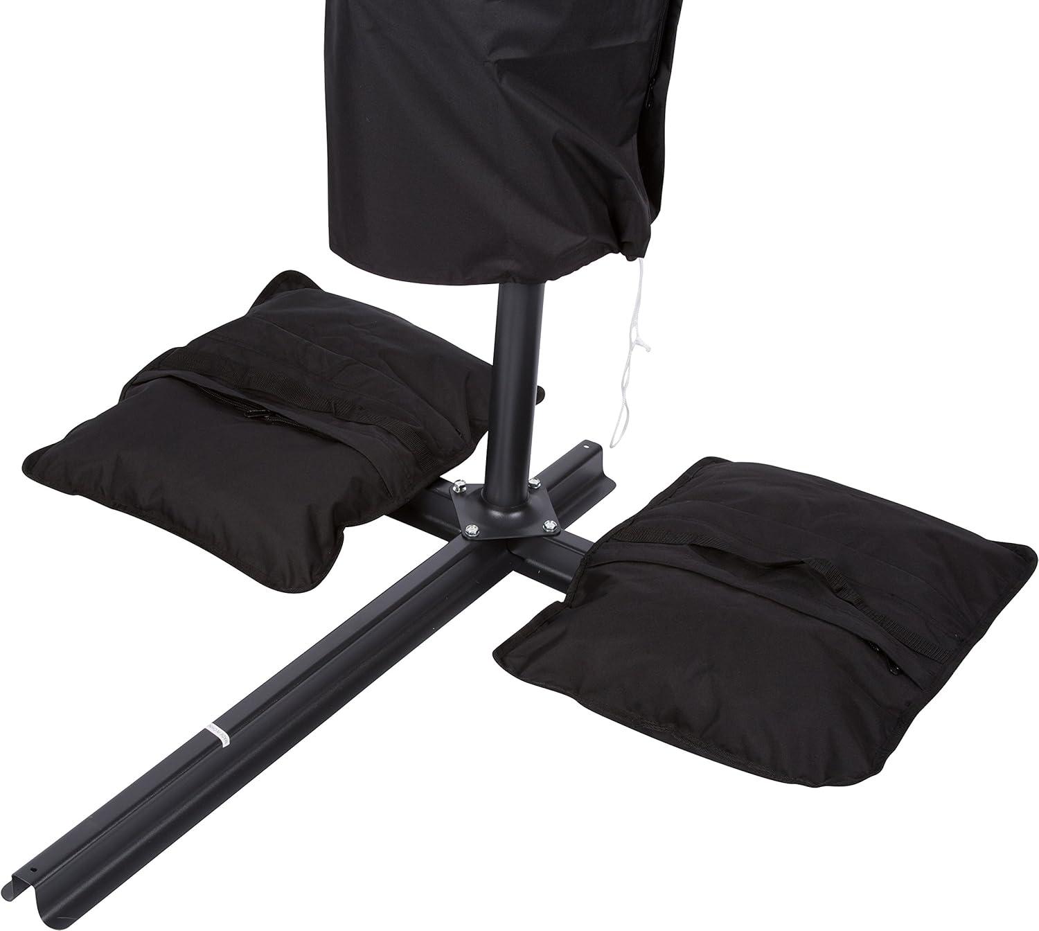 Trademark Innovations Saddlebag Style Sand Bag for Anchoring Patio Umbrellas, Black, Holds 44-55lbs