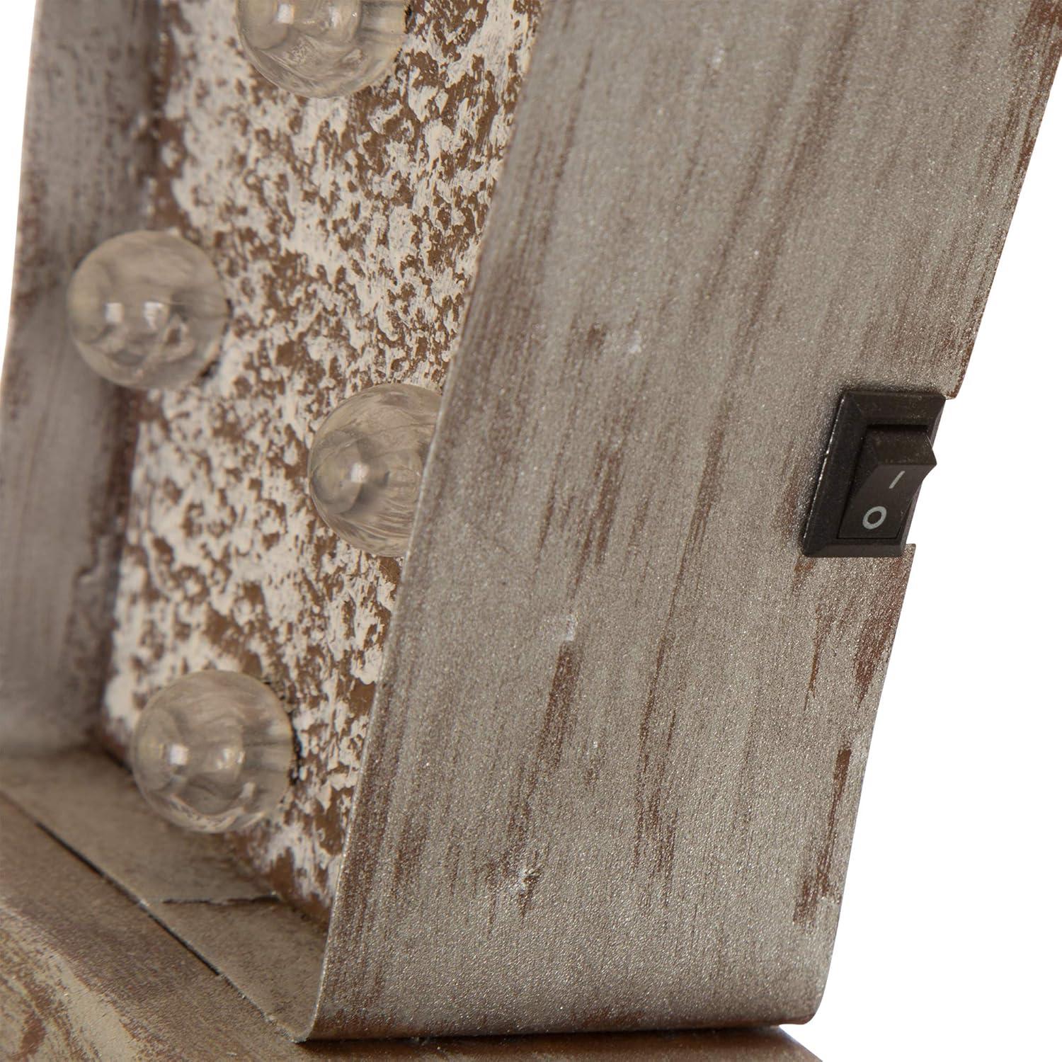 Glitzhome 6.75" H LED Light Gingerbread House Christmas Stocking Holder,Metal Xmas Hanging Hooks Stocking Hanger Battery Operated Stocking Holders for Fireplace Mantle Seasonal Decor