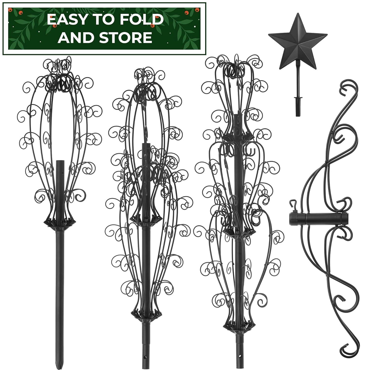 Casafield Ornament Display Stand - Metal Christmas Tree Ornament Holder, 6' Black
