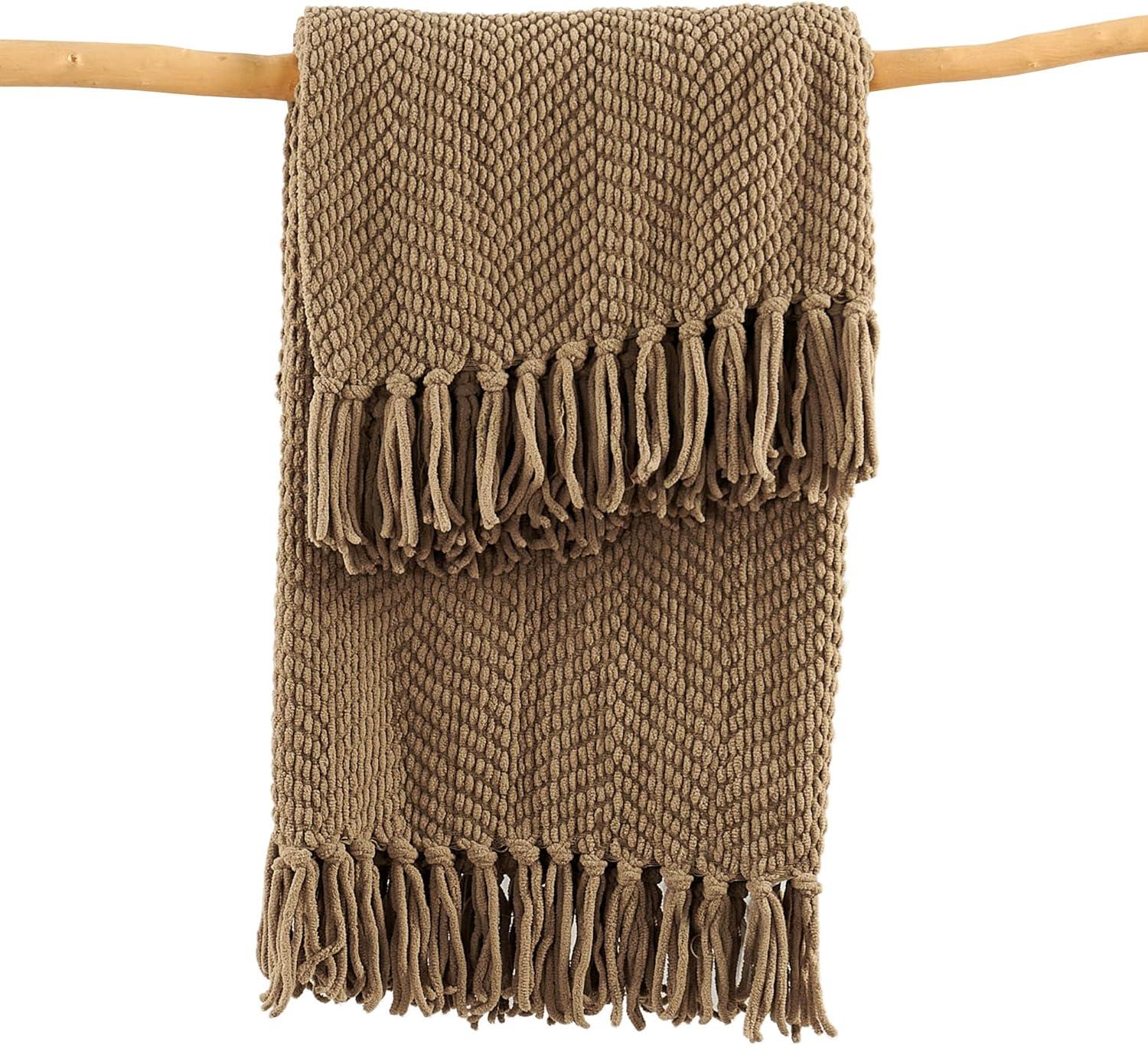 Home Soft Things Tweed Knitted Throw Blanket