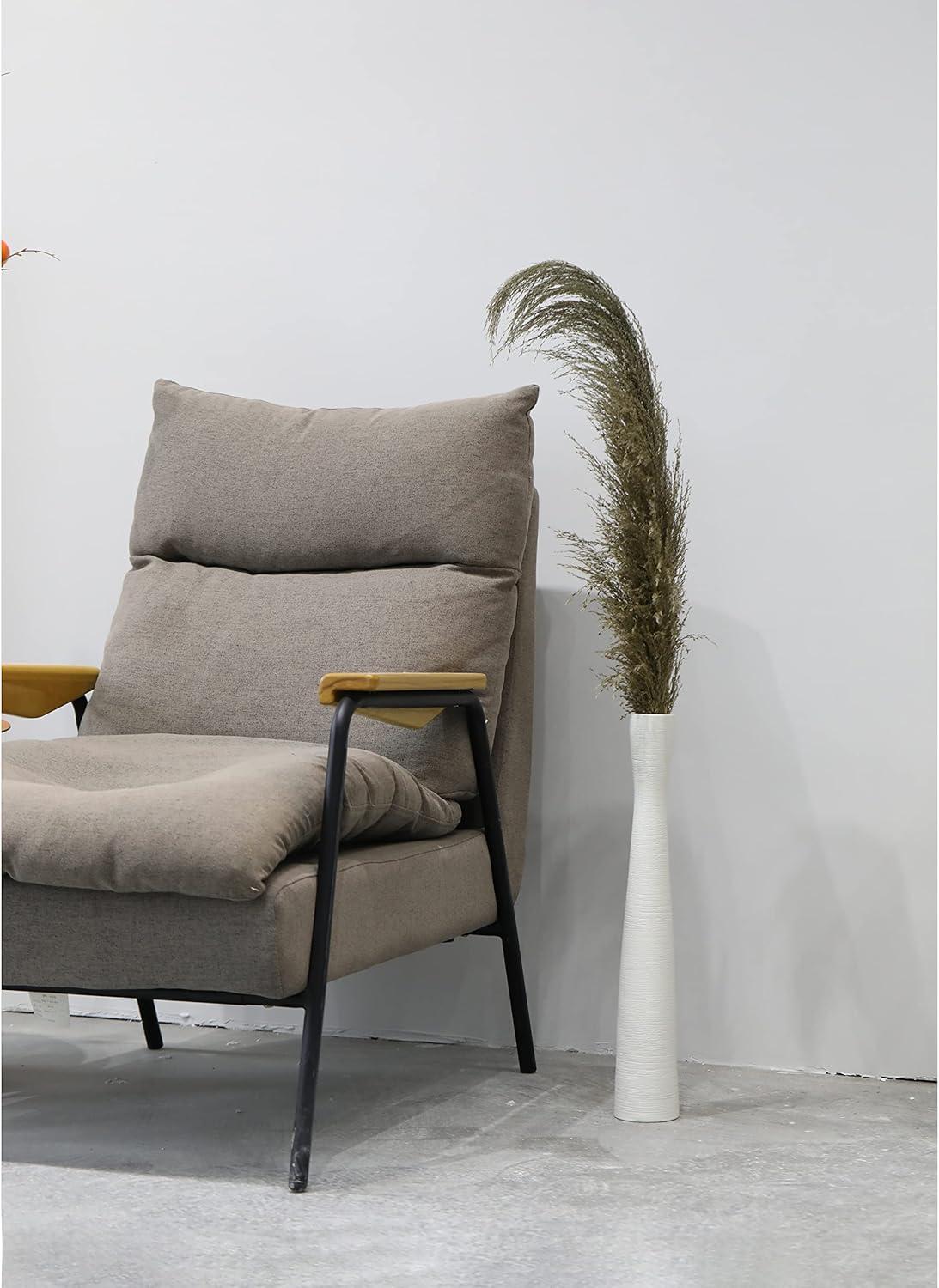 Flower Vase 16.5'' Tall White Ceramic Vase,Pampas Grass Vase,Floor Vase,Modern Home Decorations,Handmade Brushed Skinny Vase for Decor Living Room,Table,Fire Mantel,Entryway,White 40cm