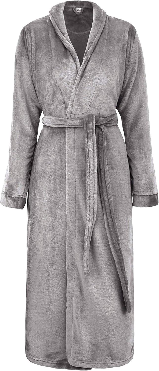 Simplicity New Plush Long Sleeve Pockets Nightgown Bath Robe