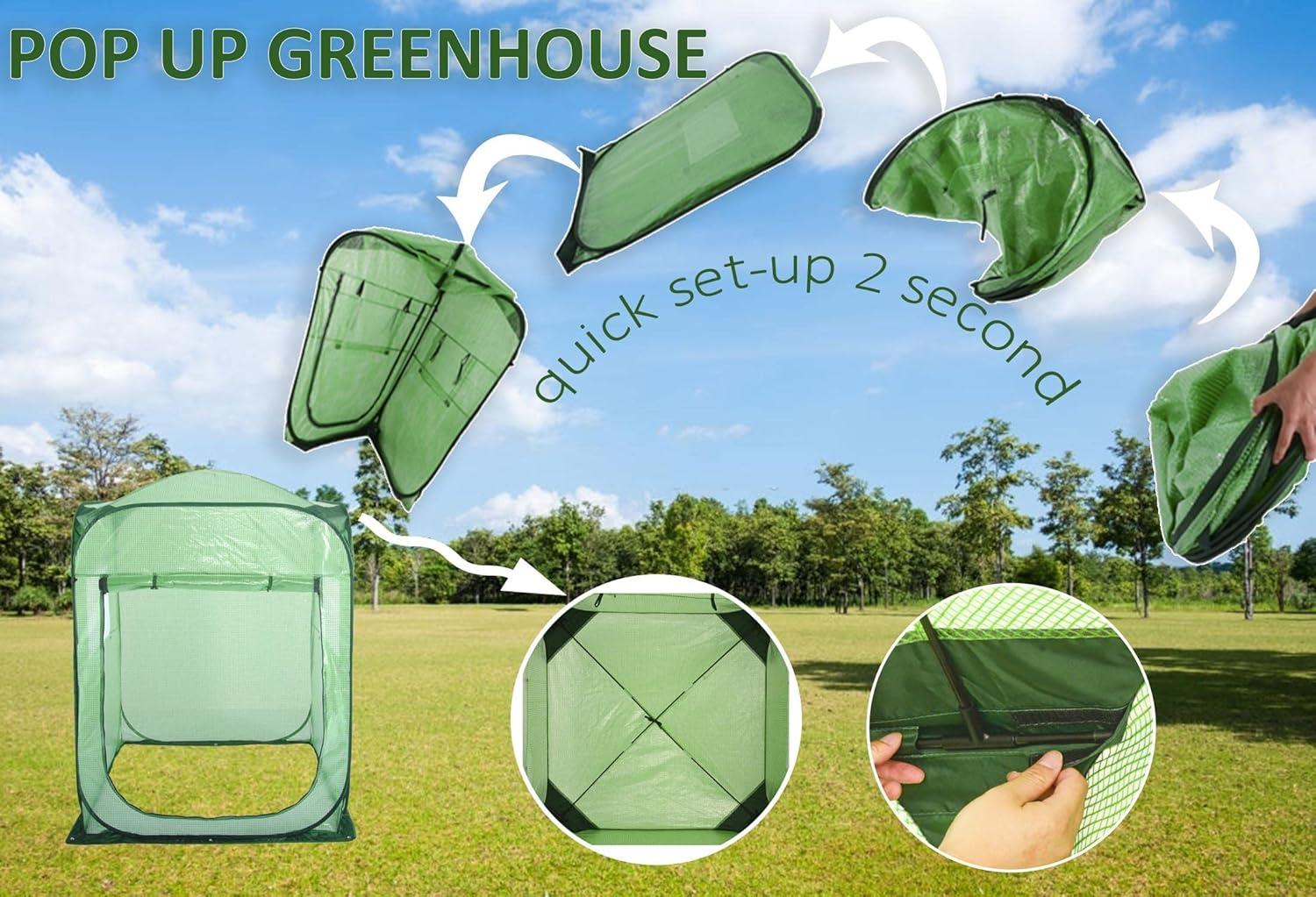 porayhut Pop Up Greenhouse Cover Flower House Mini Gardening Plant Flower Sunshine Room Room,Backyard PVC Greenhouse Cover for Cold Frost Protector Gardening Plants (Tunnel Grennhouse)