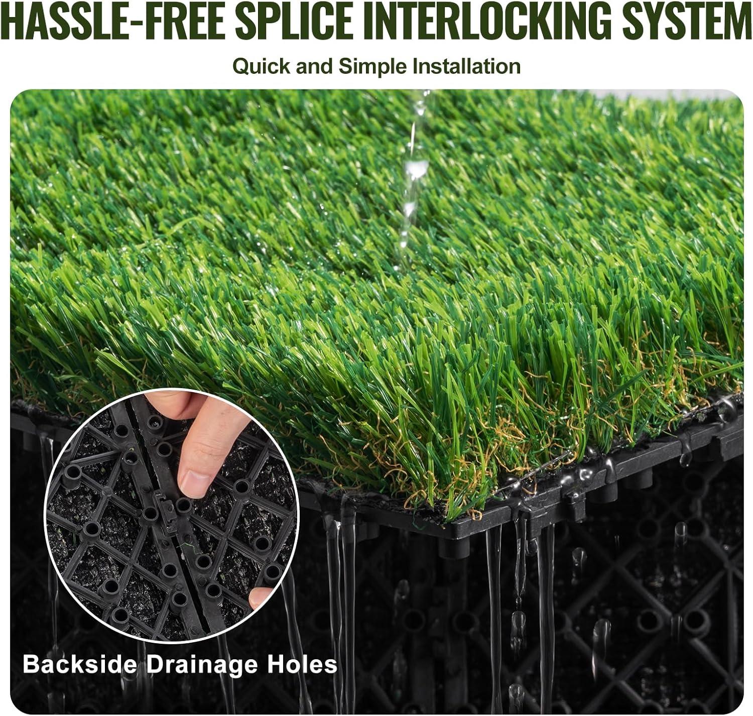 VEVOR 12" x 12" Artificial Grass Turf Panels (Set of 9)