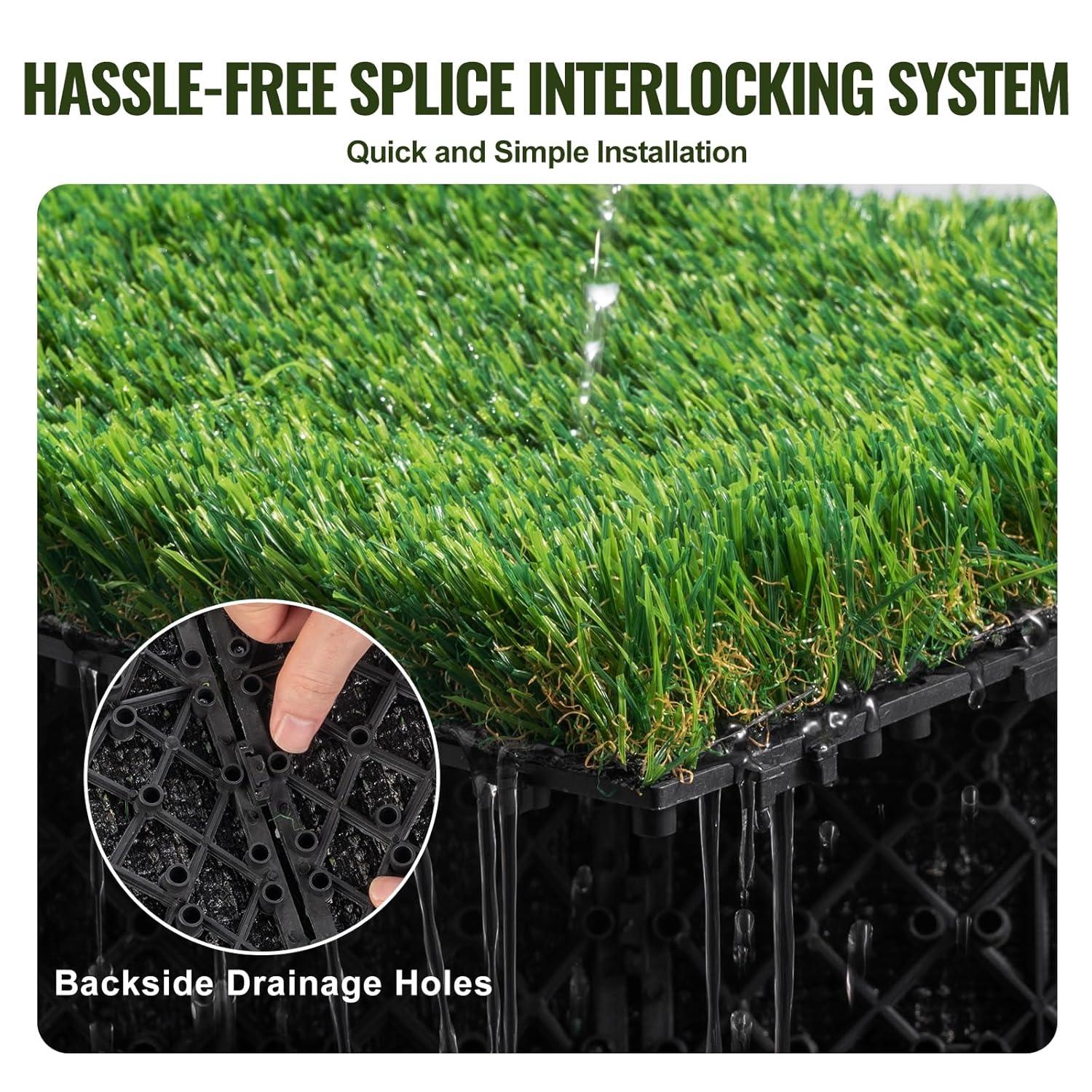 VEVOR 12" x 12" Artificial Grass Turf Panels (Set of 9)