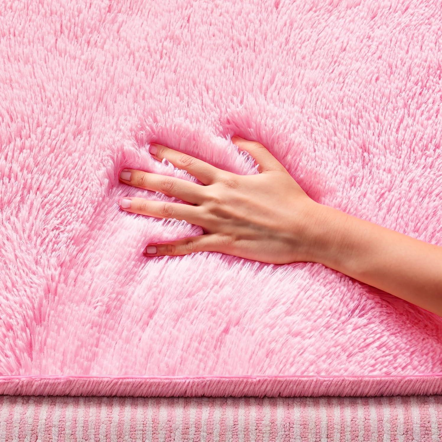Noahas Soft Fluffy Area Rug for Living Room Bedroom Shaggy Accent Carpets for Kids Girls Rooms,8'x10',Red