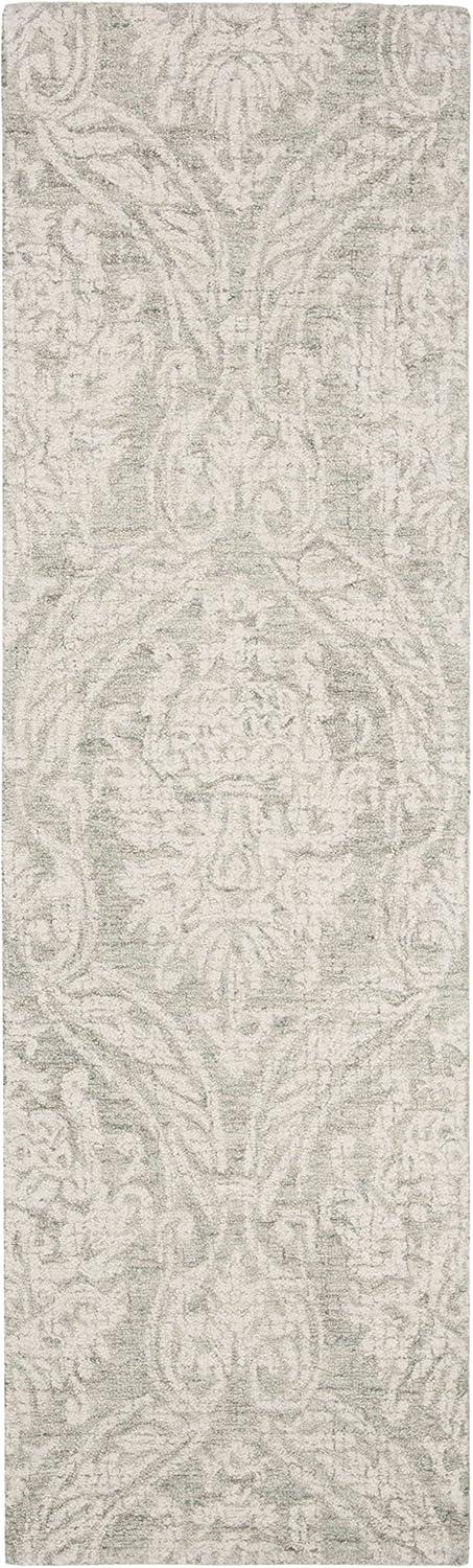 Abstract ABT204 Handmade Indoor Runner - Grey/Ivory - 2'-3"x6' - Safavieh