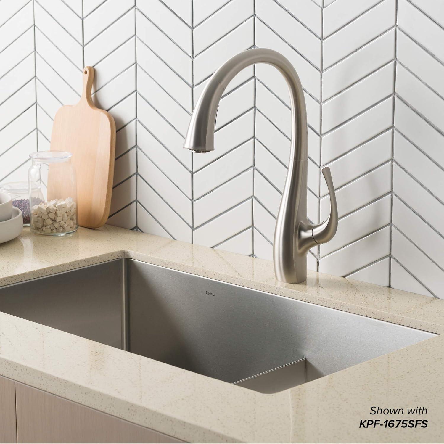 Kraus 33" L x 19" W Double Basin Farmhouse Kitchen Sink with Accessories KHU102-33-100-75MB