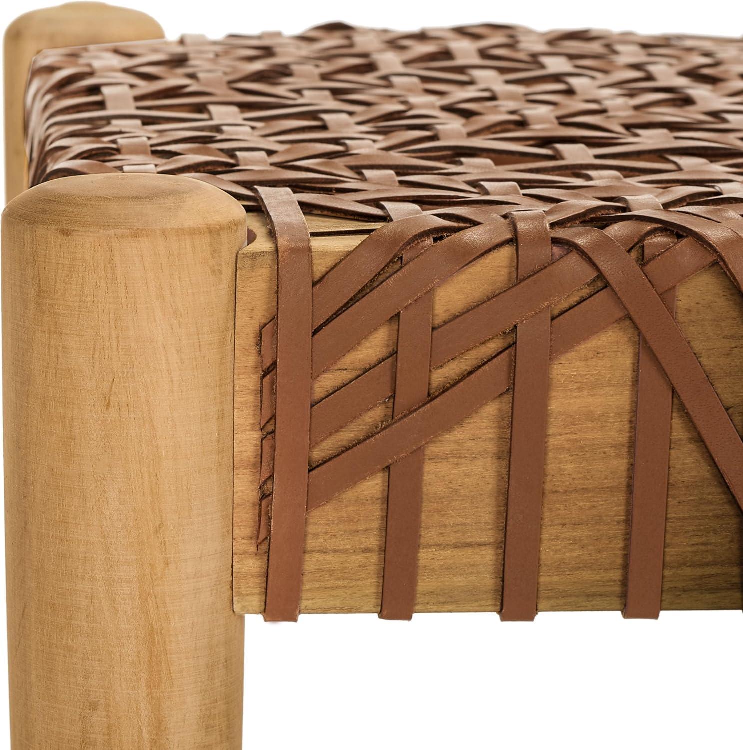 Kazbah 47" Genuine Leather Bench