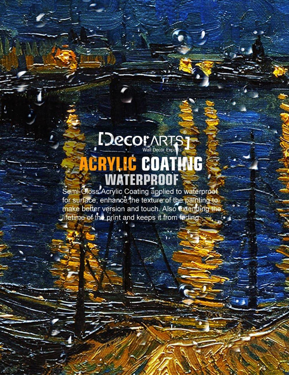 DECORARTS - Starry Night Over The Rhone By Vincent Van Gogh Art Classic Art. Giclee Prints Canvas Wall Art for Wall Decor. 30x24x1-1/2 in