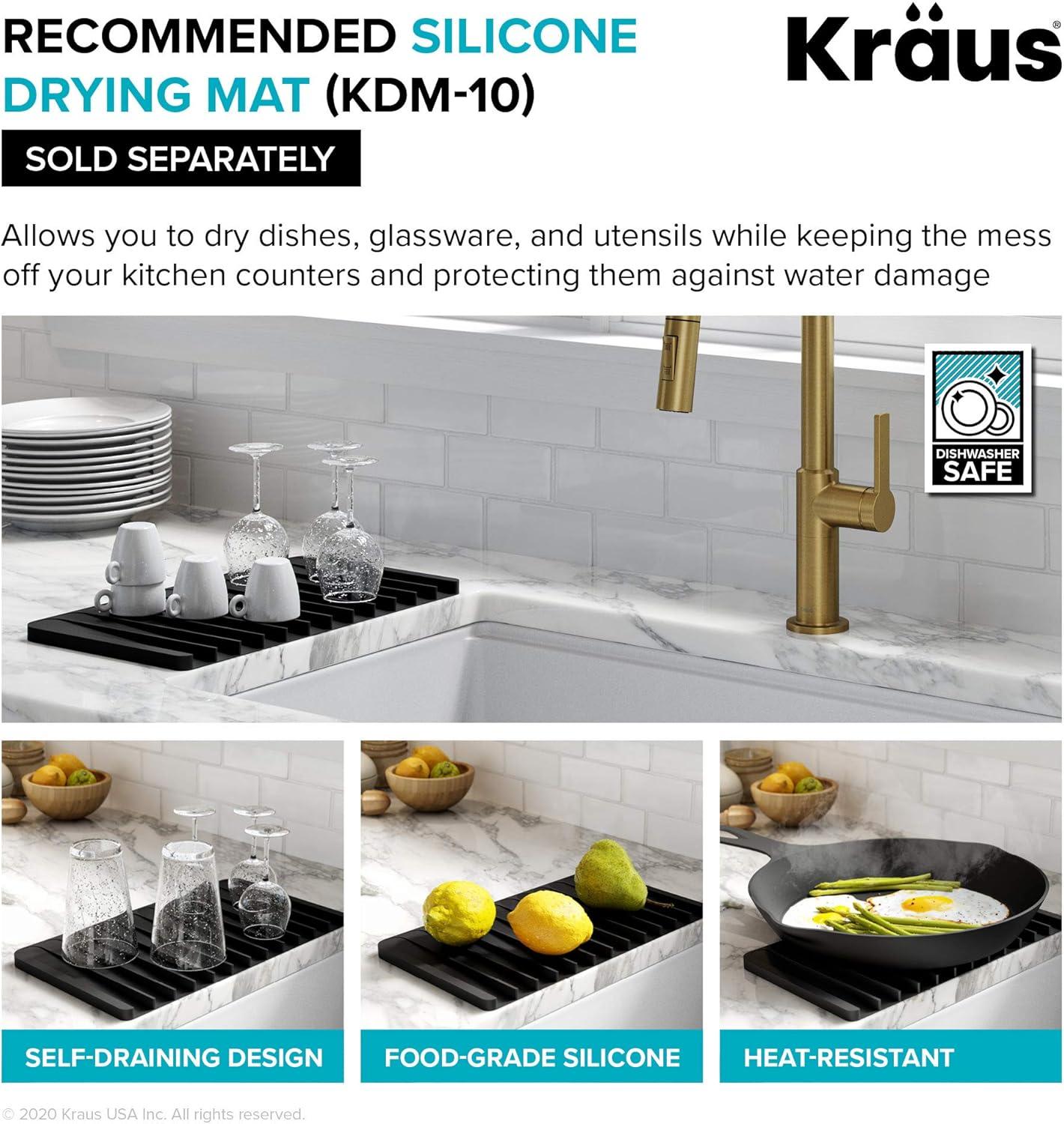 KRAUS Turino™ 33" L Farmhouse Reversible Apron Front Fireclay Single Bowl Kitchen Sink