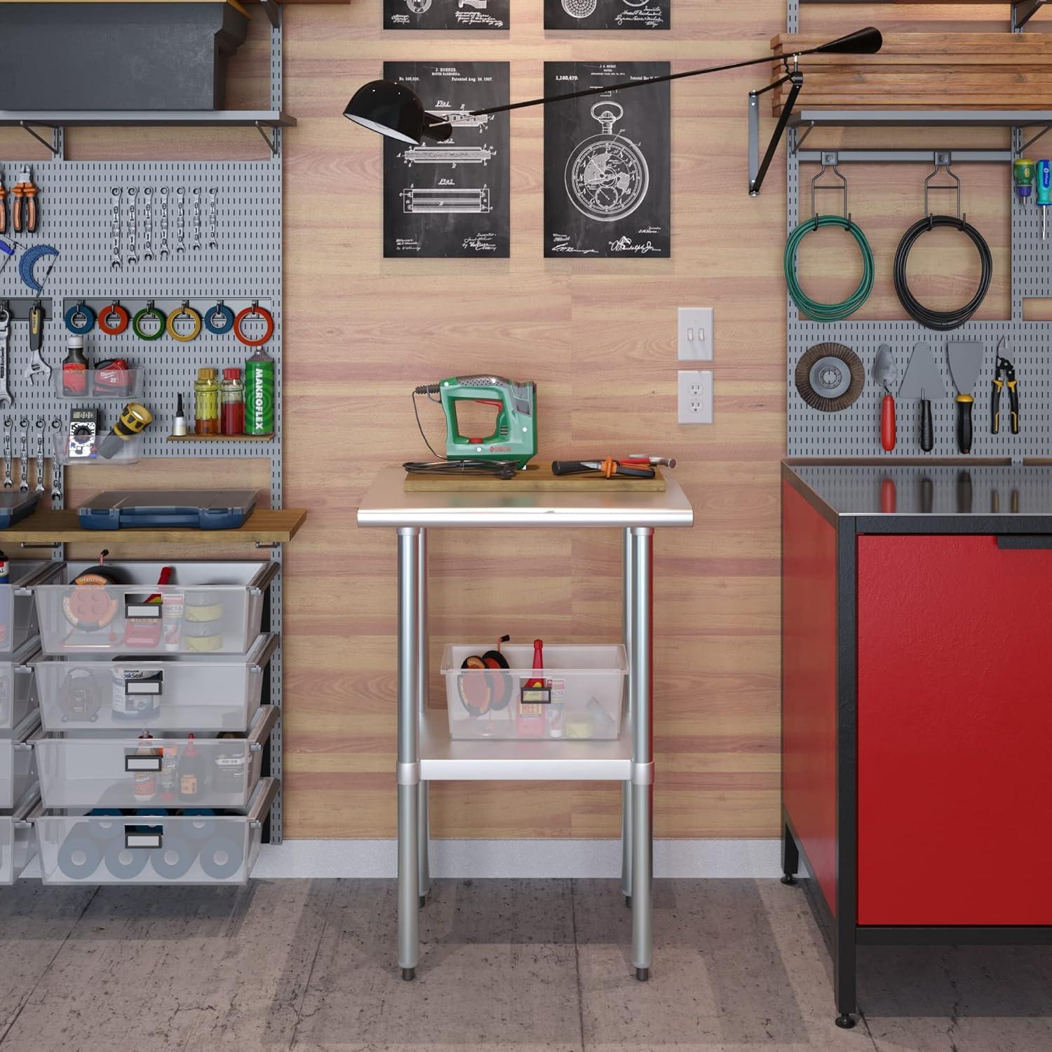 Stainless Steel Table with Undershelf. Metal Prep Table. NSF.