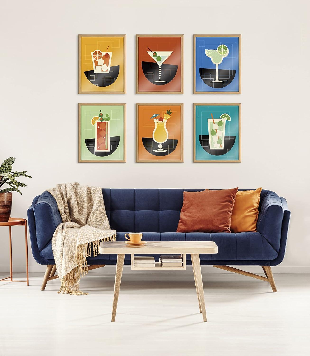 Kate and Laurel Blake " Bright Colorful Bar Drink " Painting Print
