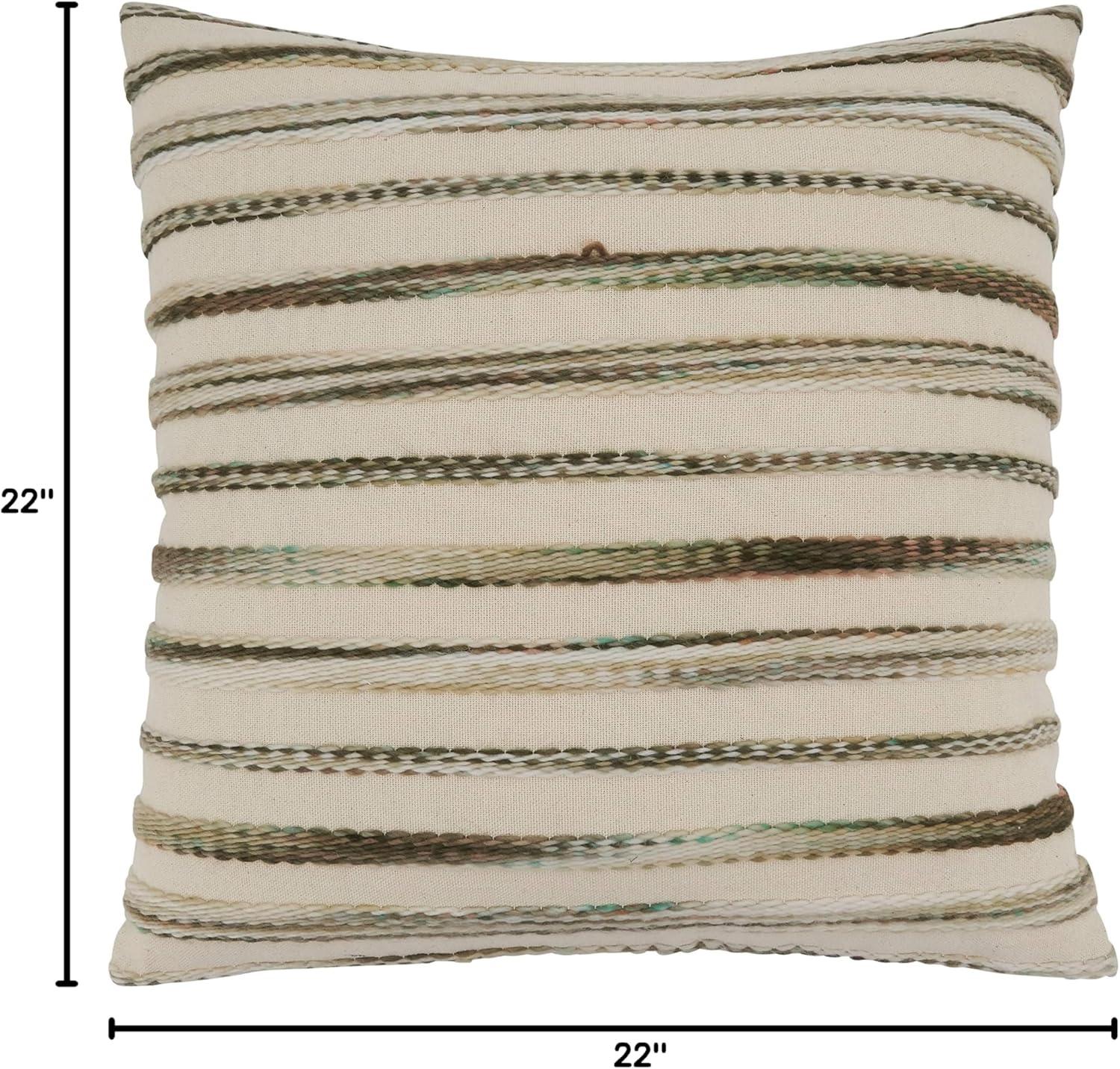Saro Ambrosia Collection Appliqued Cotton Blend Throw Pillow