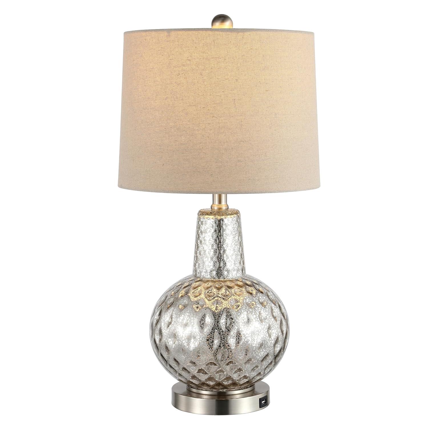 Atlas Table Lamp W/ USB Port - 23.5 Inch Height - TBL4201 - Mercury - Safavieh