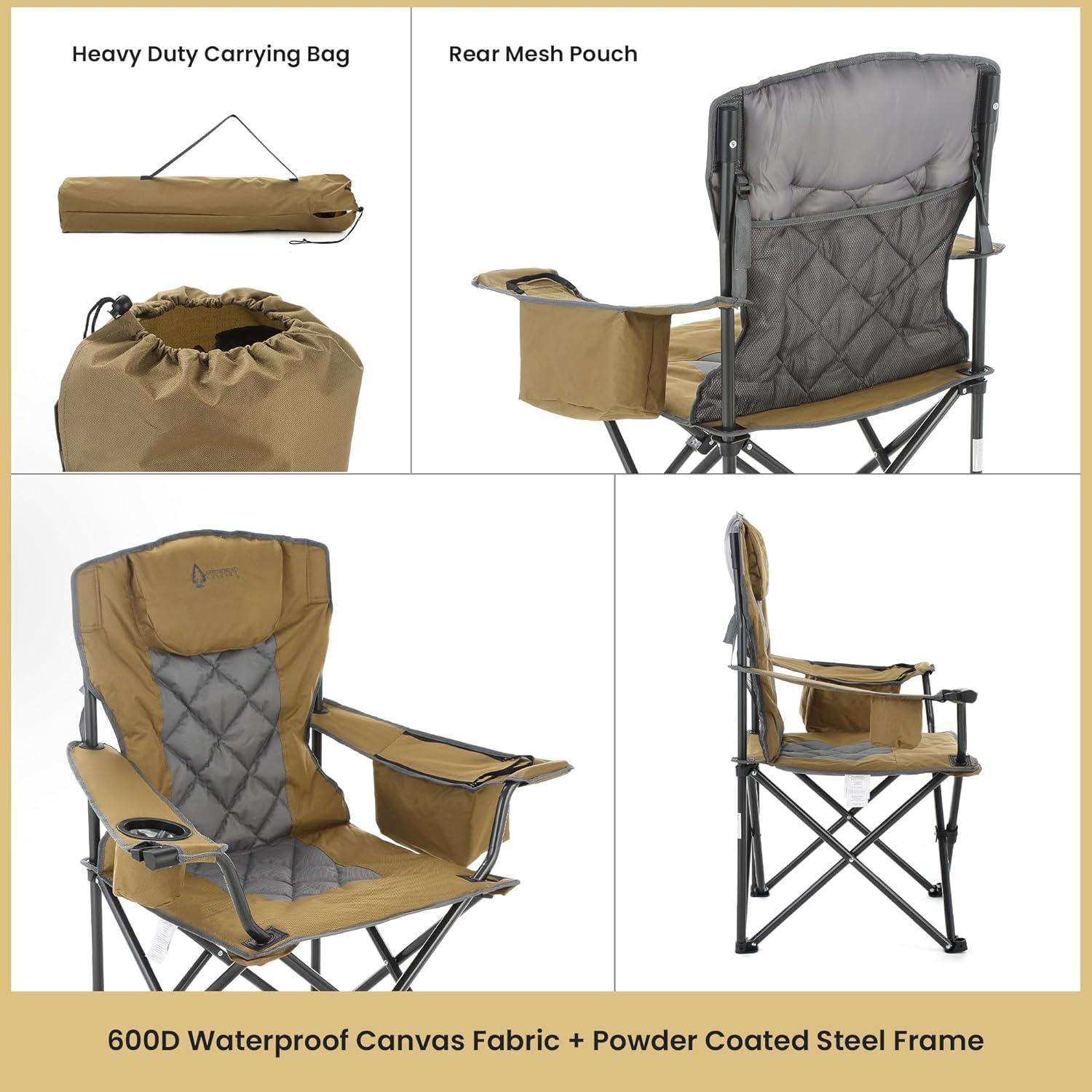 ARROWHEAD Outdoor Folding Camping Chair with Cushions
