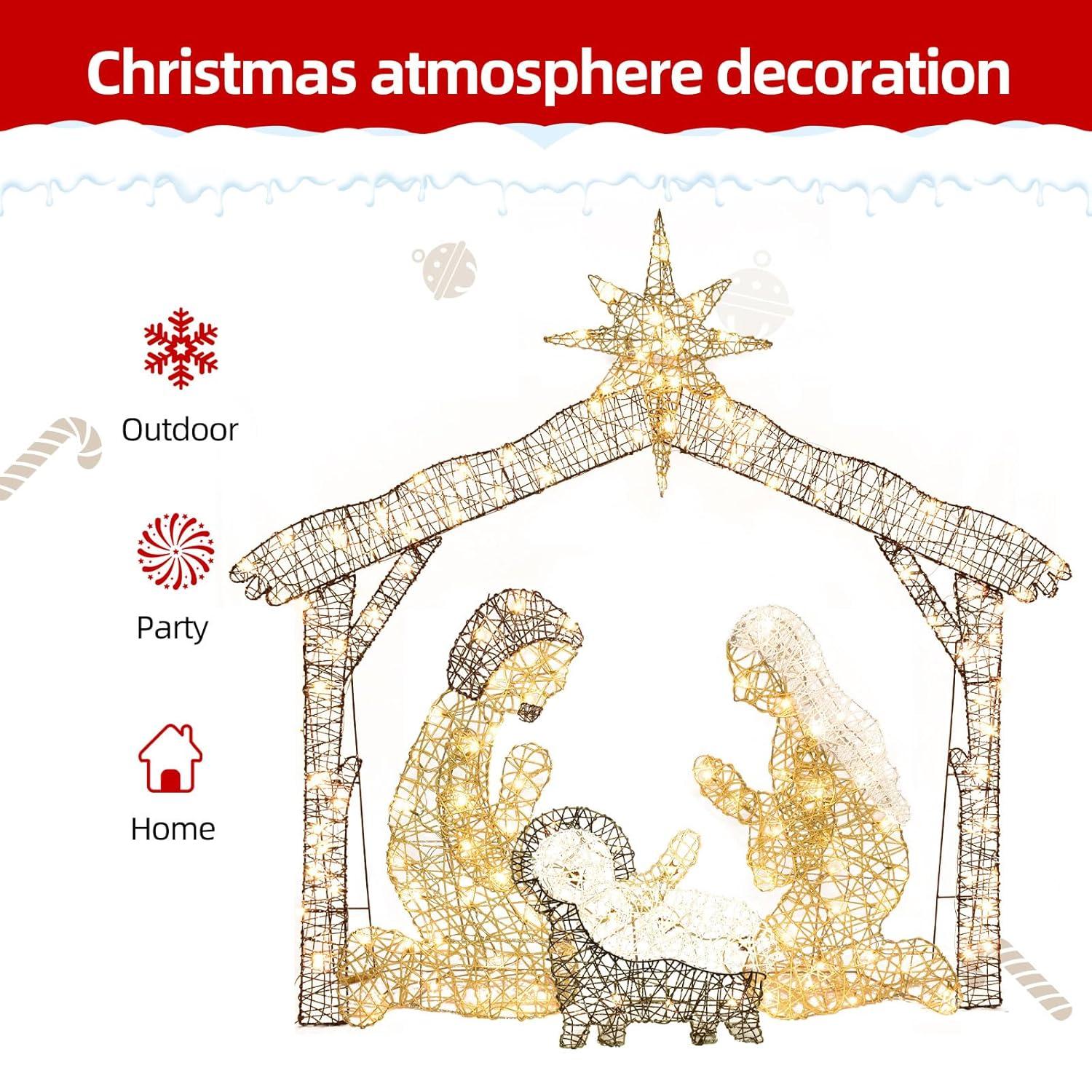 The Holiday Aisle® Christmas Nativity Scene Yard Decoration Light Display