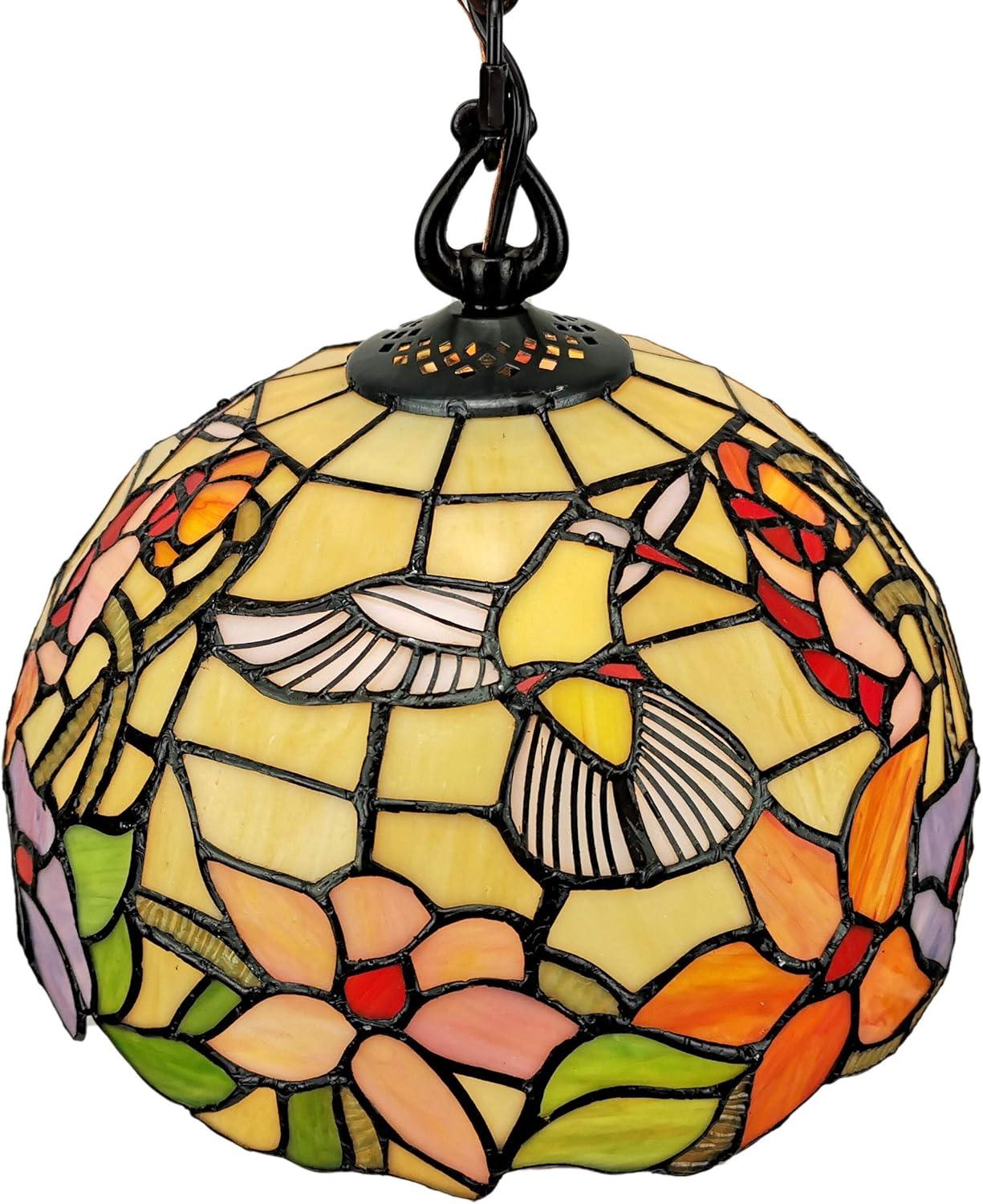 Amora Lighting  Tiffany Style Hummingbird 1-Light Pendant Lamp