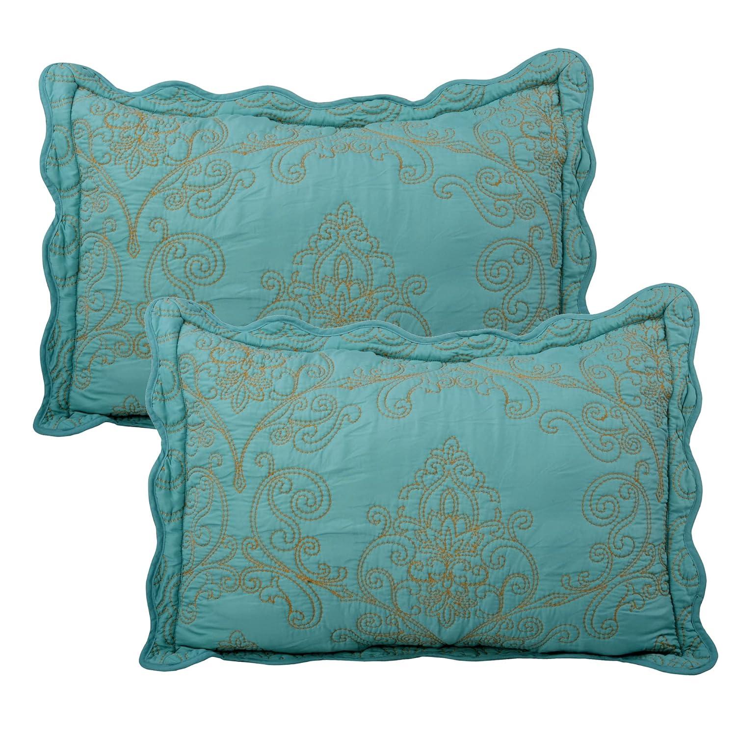 Home Soft Things 4 Piece Damask Embroidery Bedspread Set