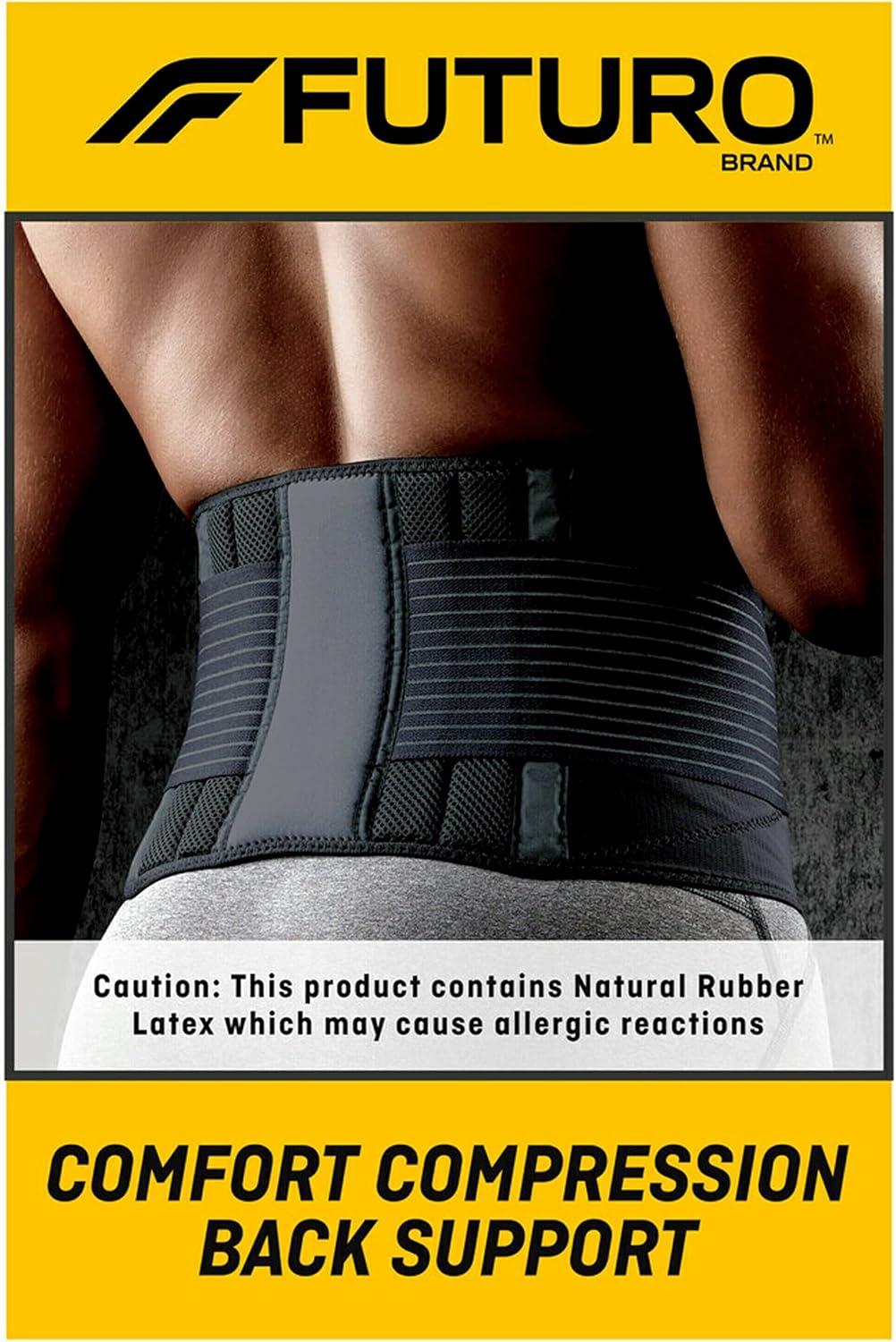 FUTURO Comfort Compression Back Support, Adjustable Deluxe Back Brace - 1pk