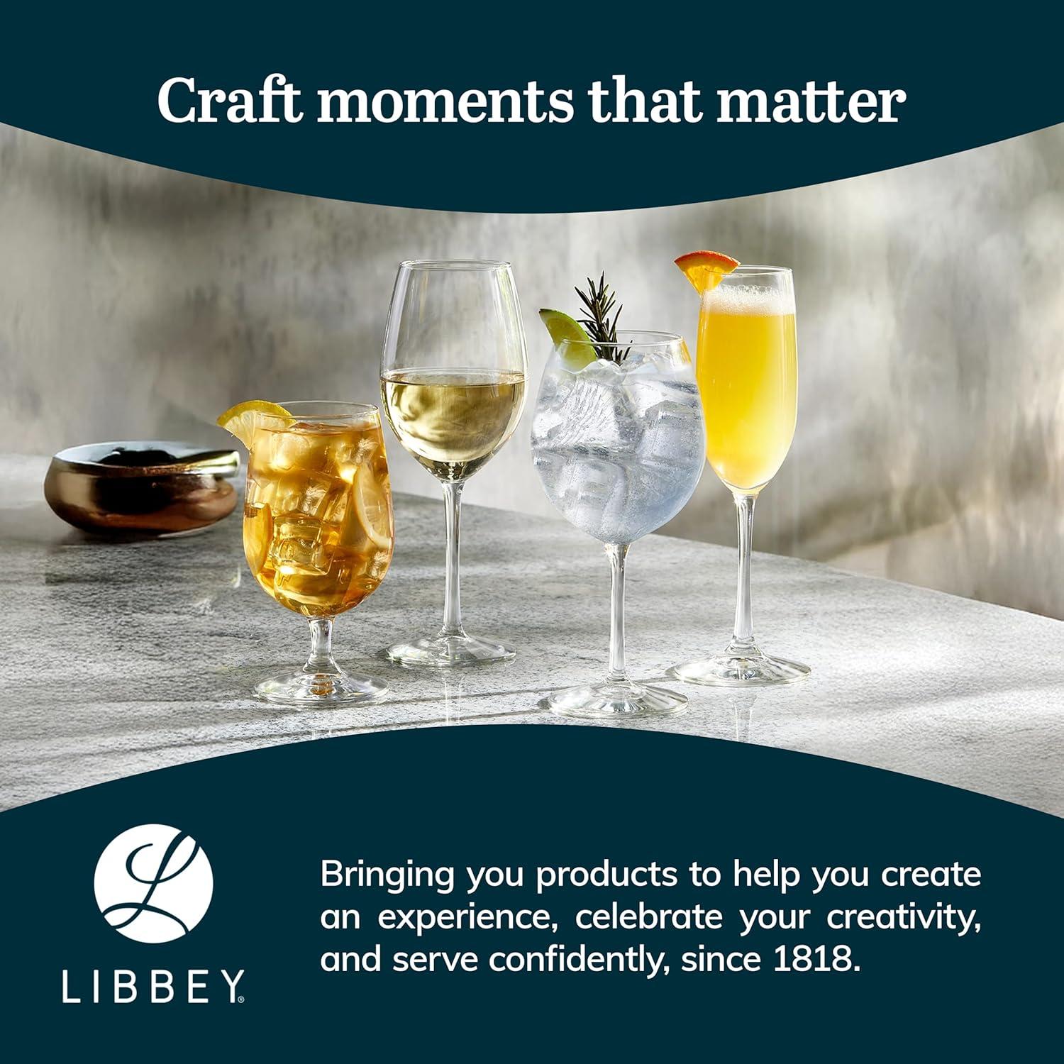 Libbey Entertaining Essentials All Purpose Wine Glasses, 17 ounce, Set of 6