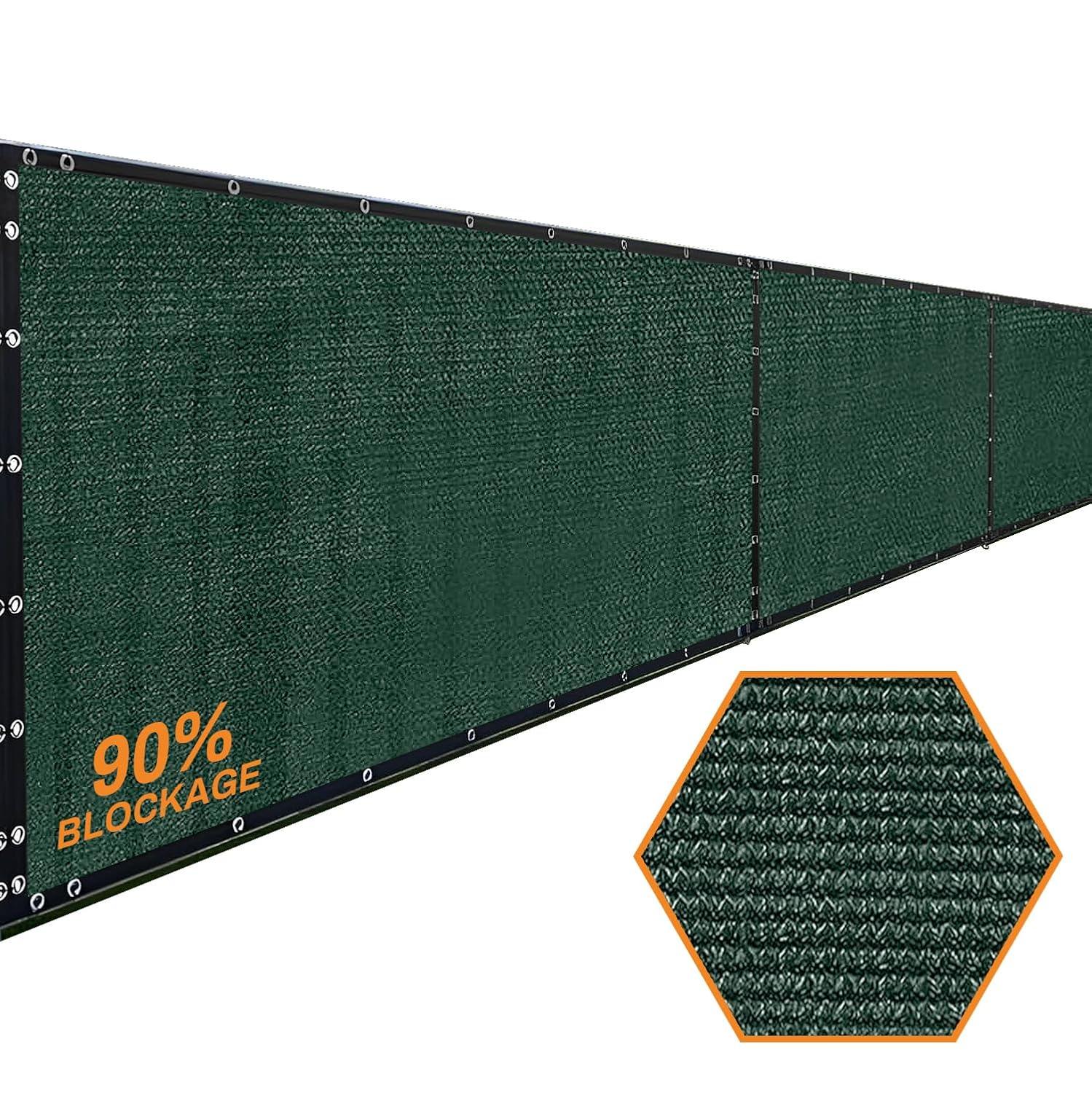 Xpose Safety Heavy Duty Privacy Screen Fence - 6’ x 50’ Green - 90% Visibility and UV Blocking - Easy Installation, Breathable Mesh for Yard, Garden, Greenhouse, Plant Nursery, Pet Kennel, Dog Run