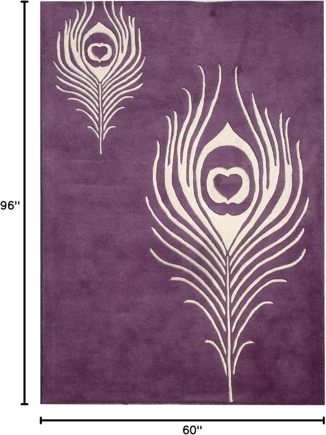 Soho SOH704 Hand Tufted Indoor Area Rug - Purple/Ivory - 5'x8' - Safavieh