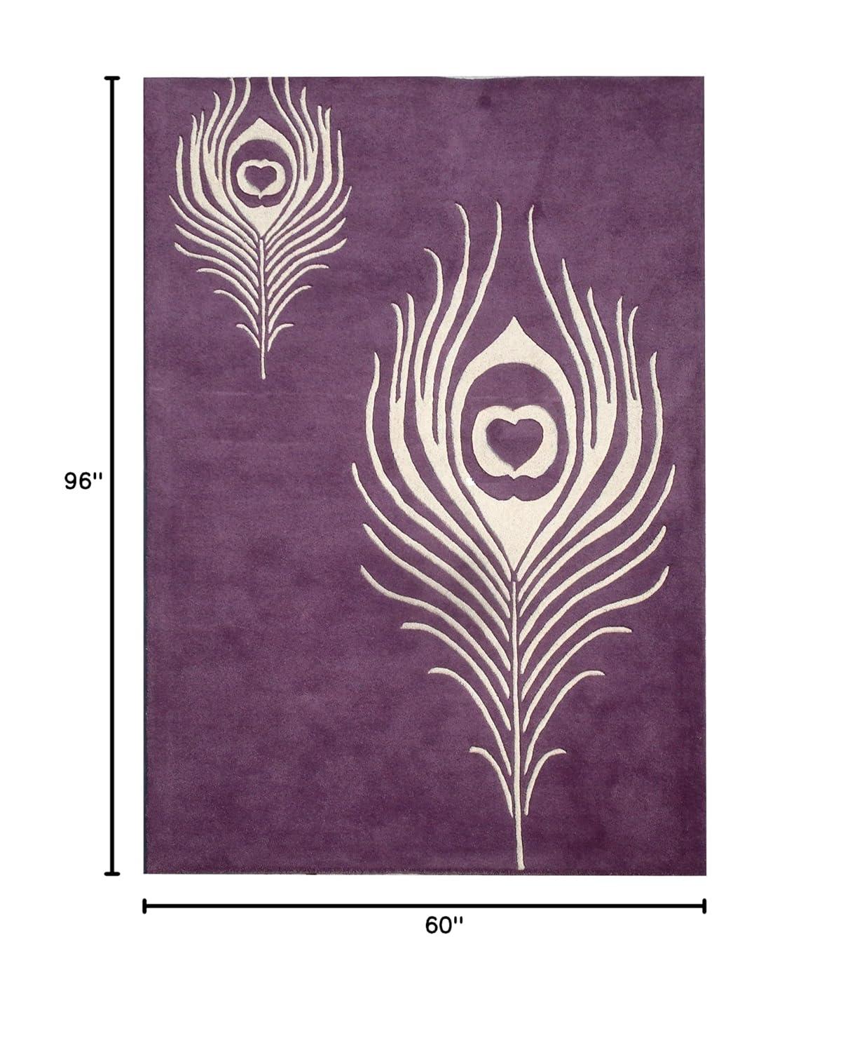 Soho SOH704 Hand Tufted Indoor Area Rug - Purple/Ivory - 5'x8' - Safavieh
