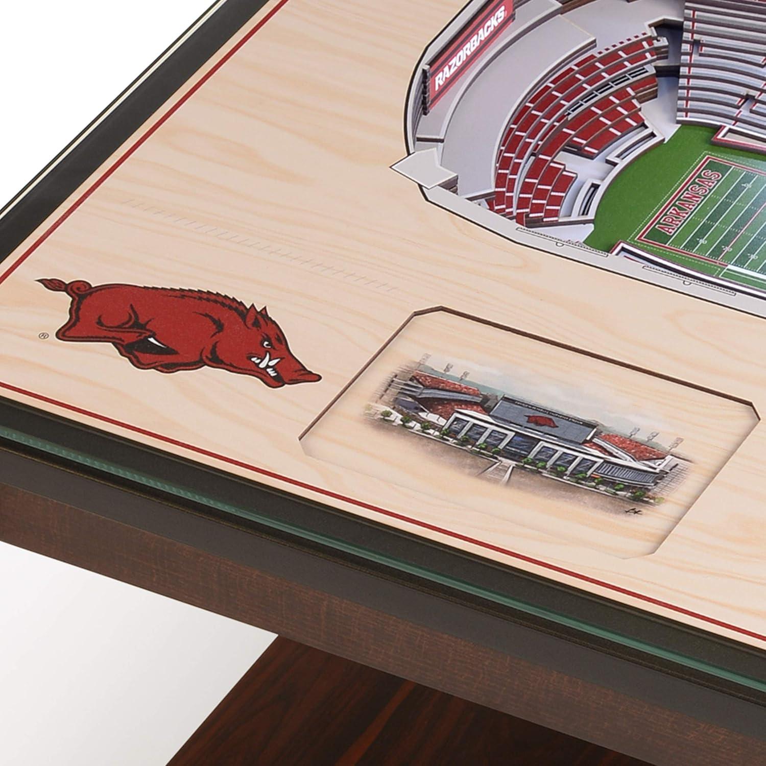 YouTheFan Glass Top End Table