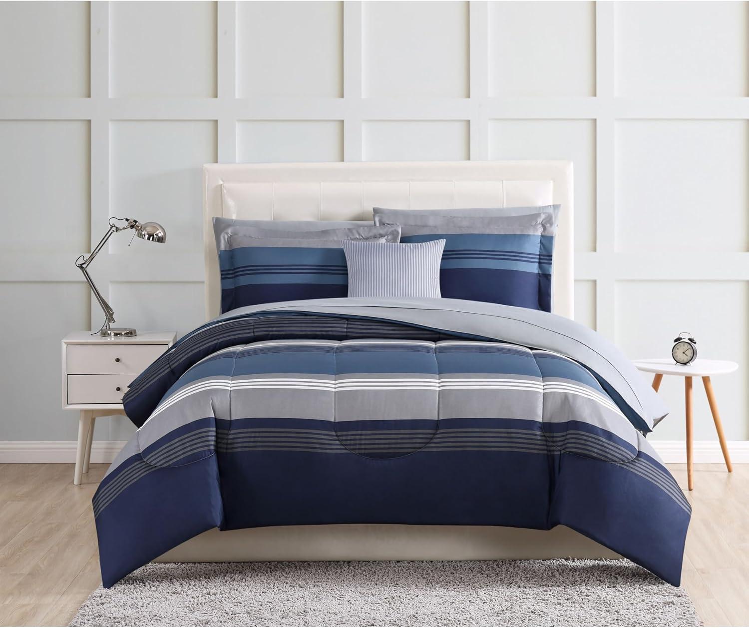 Style 212 Style 212 Carlyle Polyester Channel Striped Comforter Set