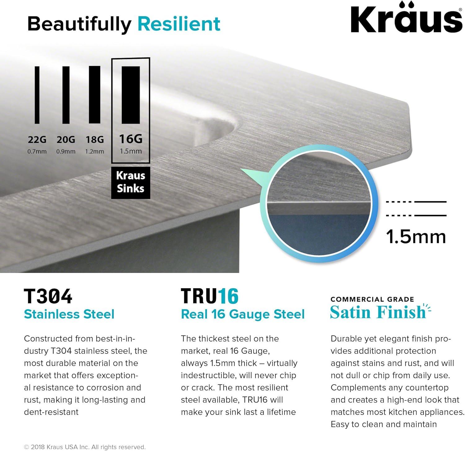 KRAUS Standard PRO™ Gauge Undermount Kitchen Sink with WasteGuard™ Garbage Disposal