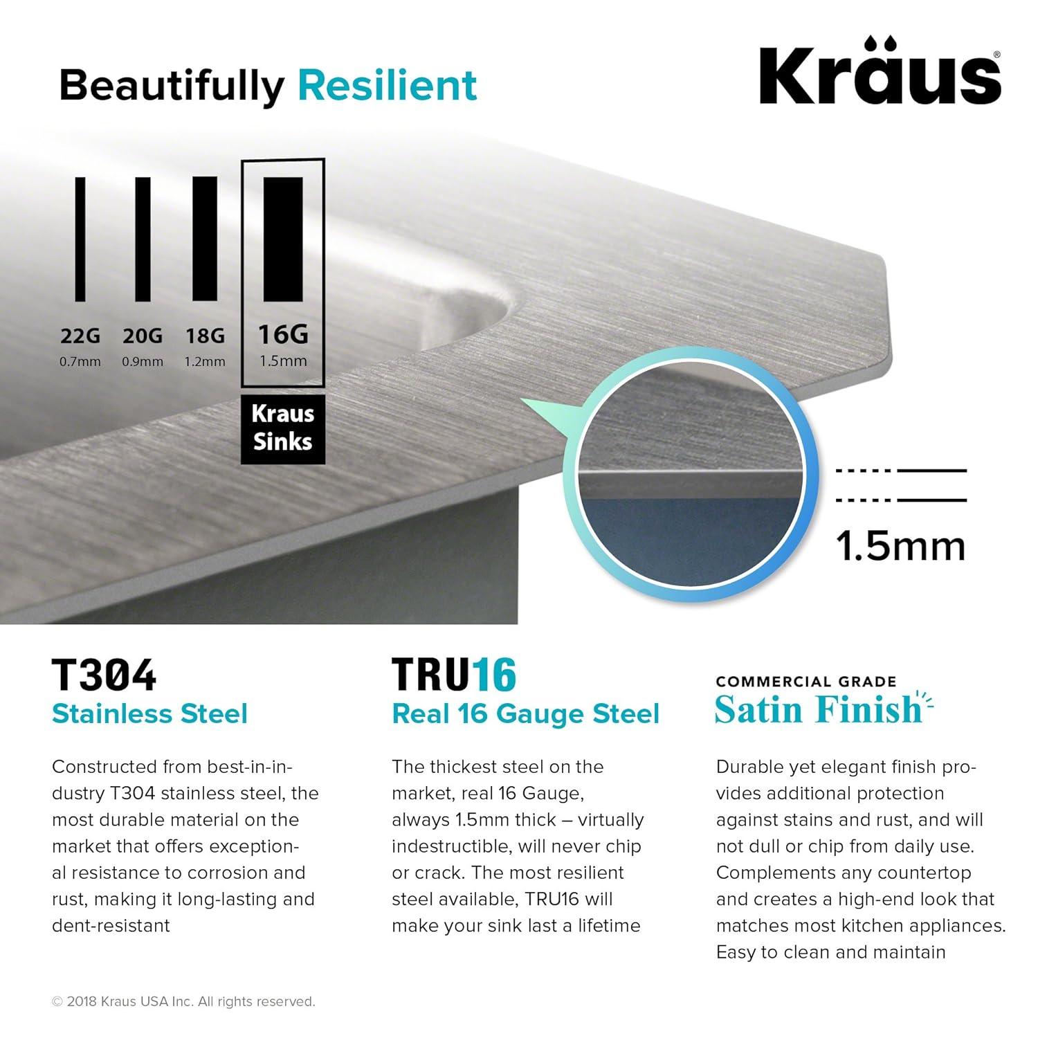KRAUS Standard PRO™ Gauge Undermount Kitchen Sink with WasteGuard™ Garbage Disposal