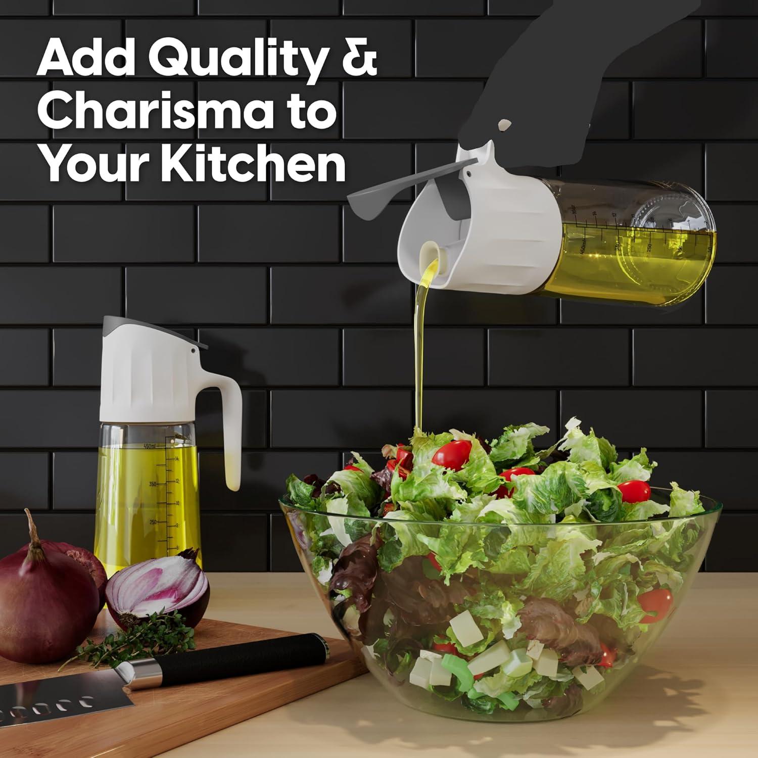 Dwellza Kitchen Cooking Olive Oil Dispenser Bottles For Kitchen With Drain And Measurements