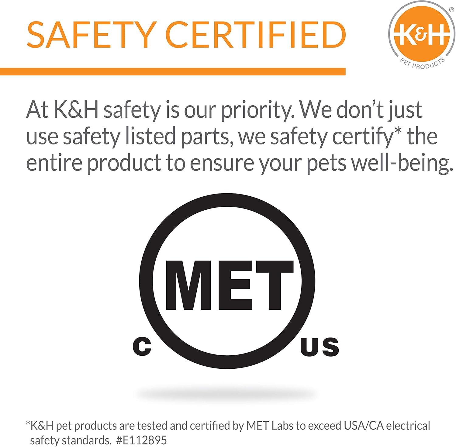 K&H Pet Products Thermo-Kitty Cuddle Up Indoor Heated Cat Bed for Dogs & Cats, Washable Pet Bed, Round Thermal Cat Mat with Short Bolster - Mocha 16 Inches