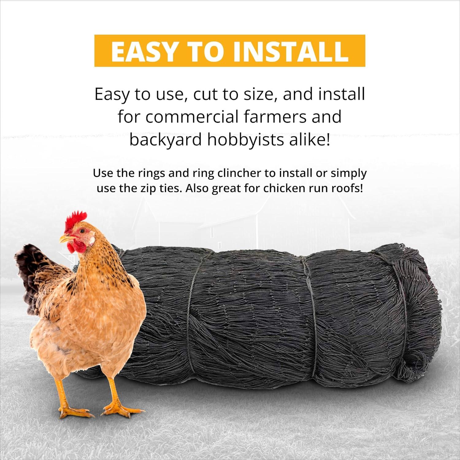Stromberg's 1" Knotted Netting, Game Bird Netting for Pheasants & Quails, Heavy Duty, Chicken Coops, Gardening, UV-Resistant, 85 lb. Break Strength, 25'x25'
